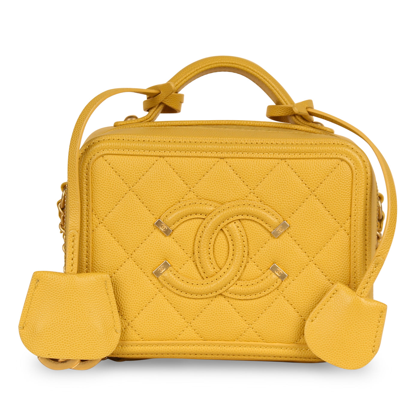 Chanel Filigree Vanity Case Yellow Caviar – ＬＯＶＥＬＯＴＳＬＵＸＵＲＹ