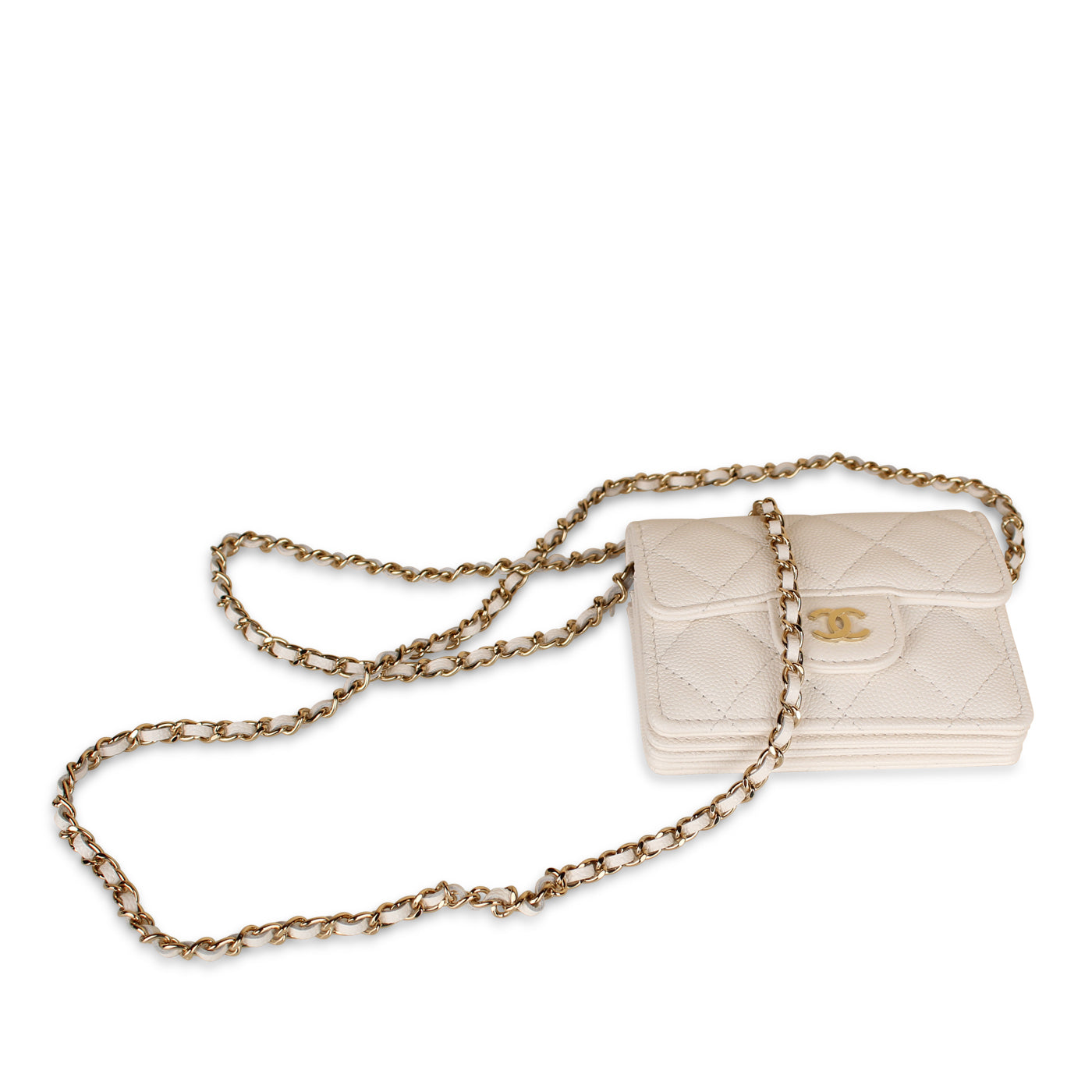 Classic Flap Card Holder with Chain