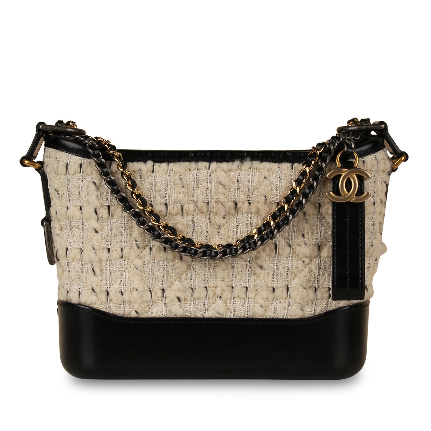 Chanel Small Gabrielle Hobo, Distressed Calfskin, Black GHW - Laulay Luxury