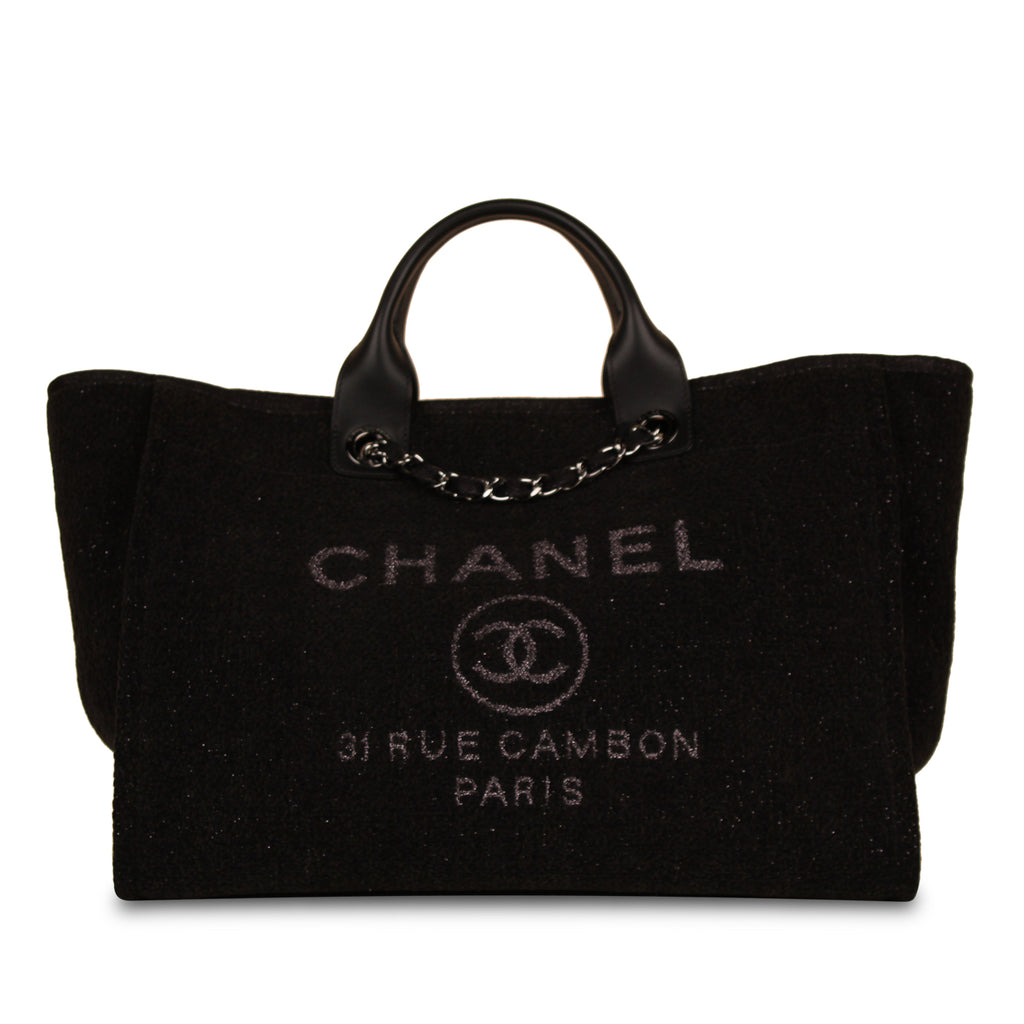 Chanel Deauville Tote Bag Black Immaculate Bagista