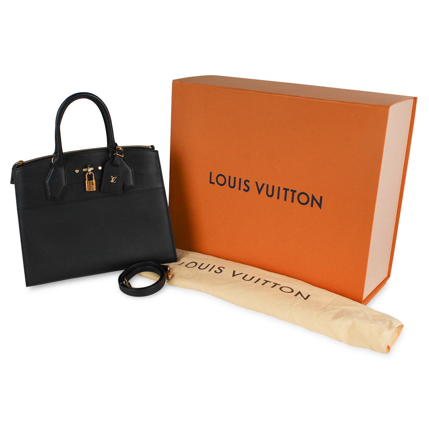 Louis Vuitton - City Steamer MM - Black - Grained leather - Pre