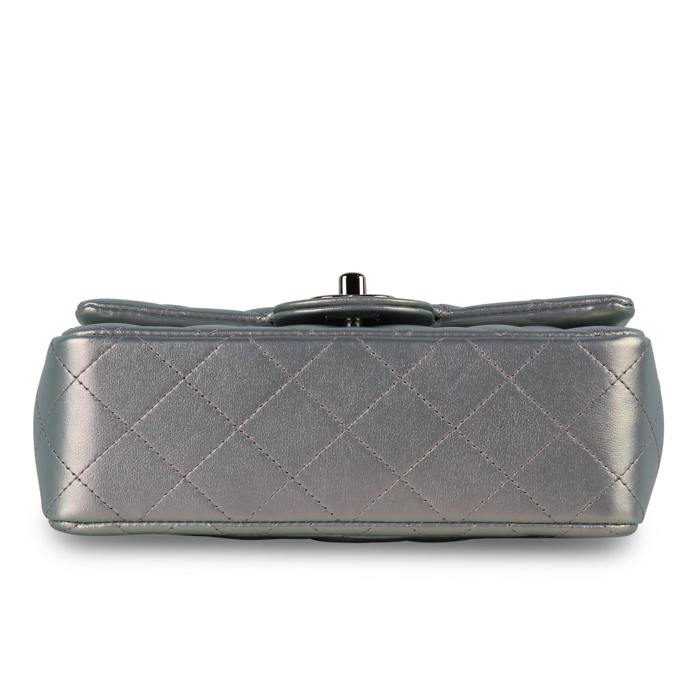 Mini Rectangular Flap Bag - Iridescent Silver