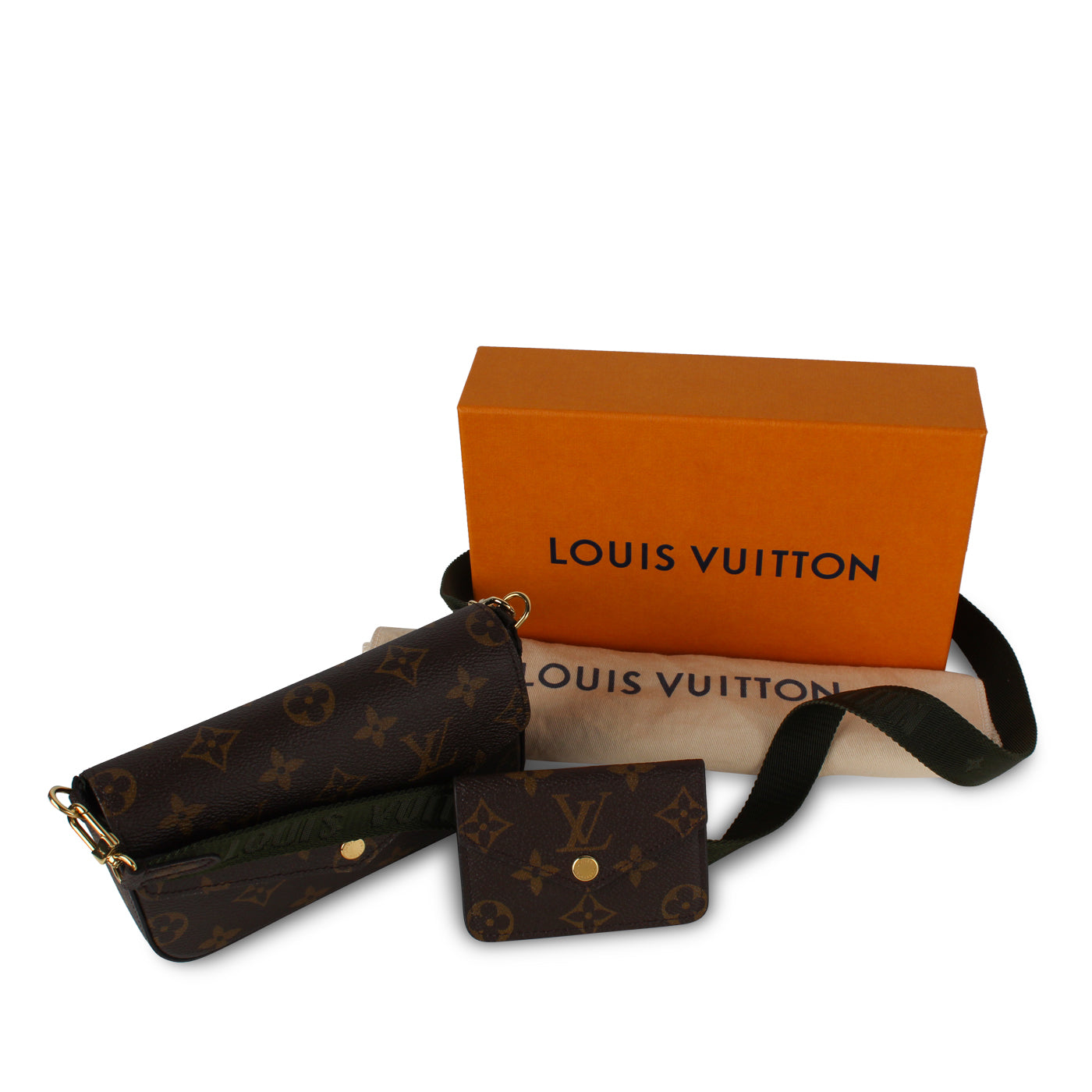 Louis Vuitton Felicie Strap & Go Khaki Monogram Green - NOBLEMARS