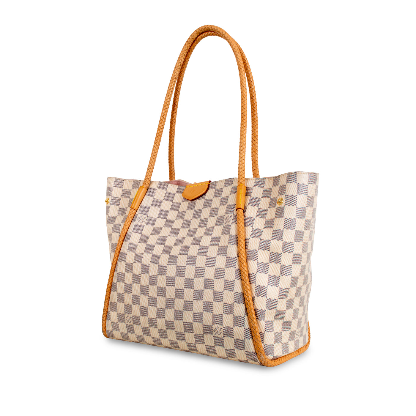 Baggio Consignment - Another look at this classic beauty. Louis Vuitton  Propriano Damier Azur Canvas Shoulder Tote Bag, available now for $1700.  Click the photo to shop or check out our other