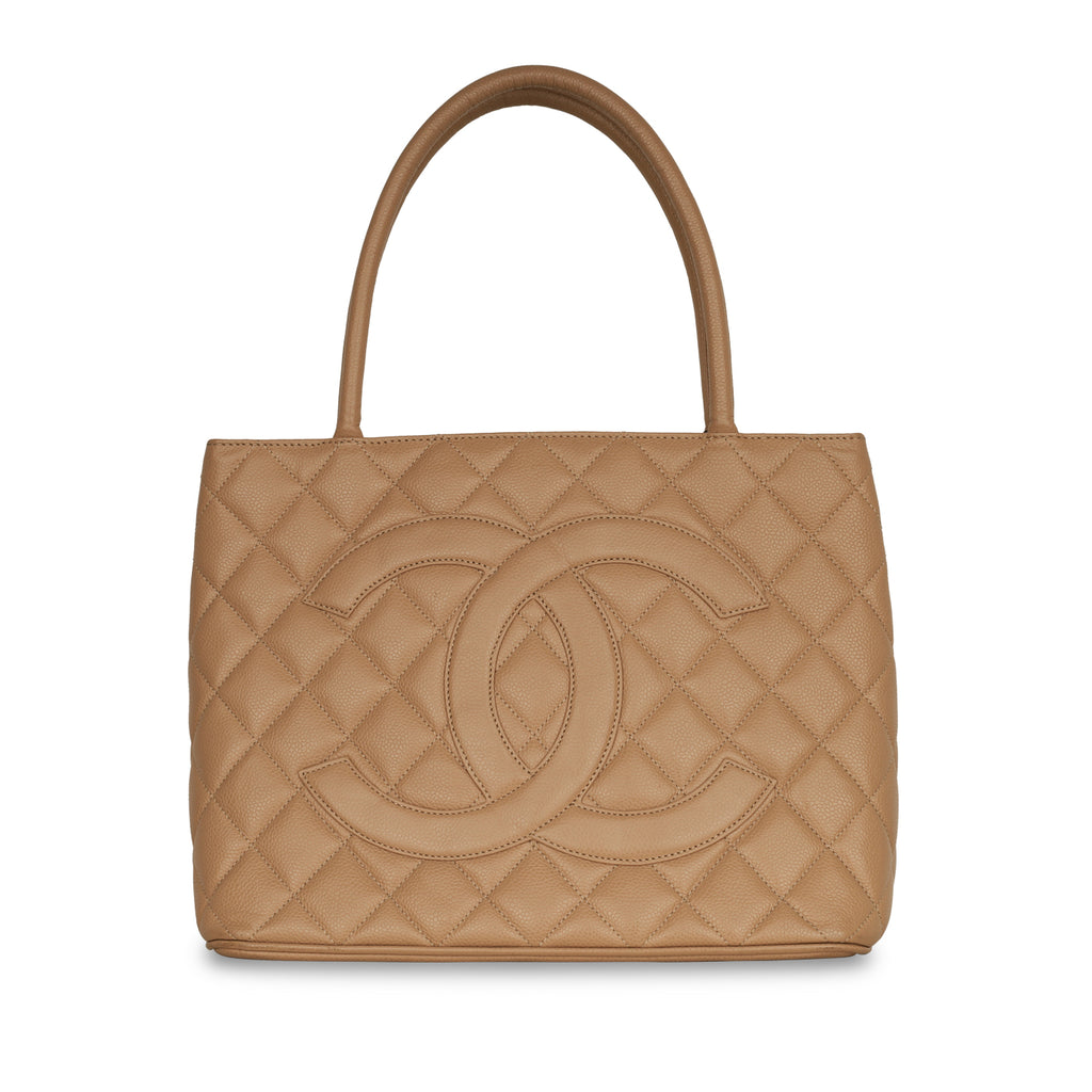 CHANEL Caviar Quilted Medallion Tote Beige 1209565