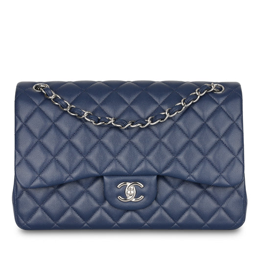 Jumbo Classic Flap Bag - Navy