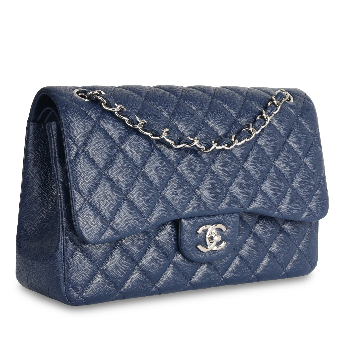 Jumbo Classic Flap Bag - Navy