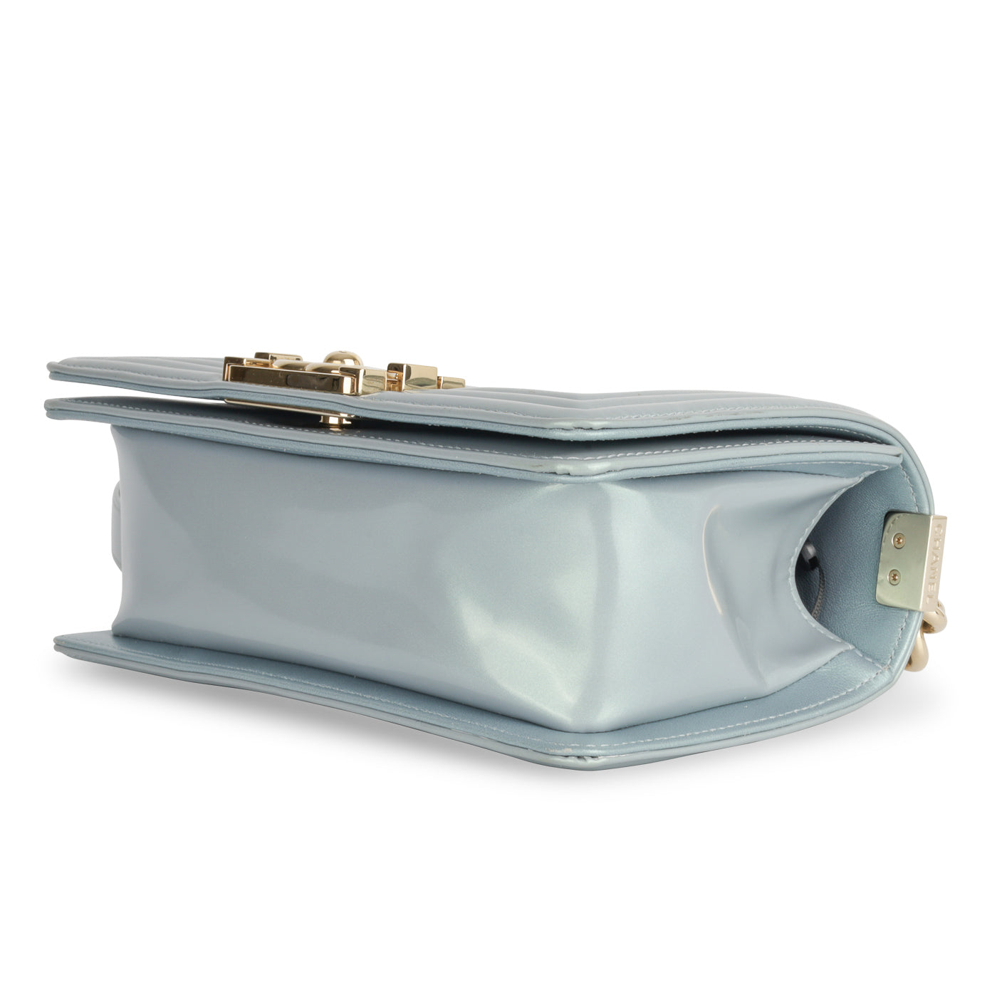 HOT Leather Bag Chanel Boy Bag Light Blue Chanel Small Boy