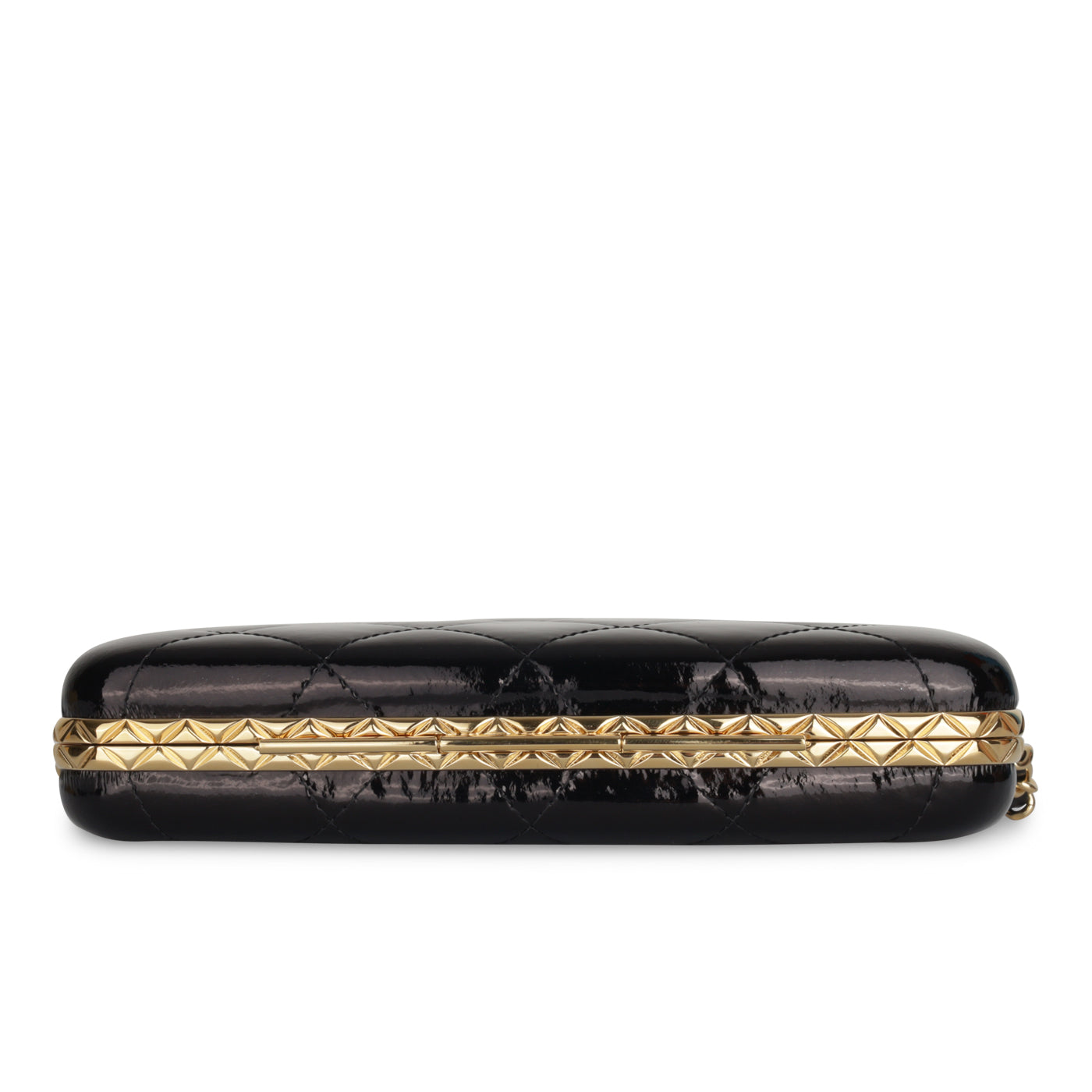 Chanel - Box Clutch on Chain - Black Patent - CGHW - Mint