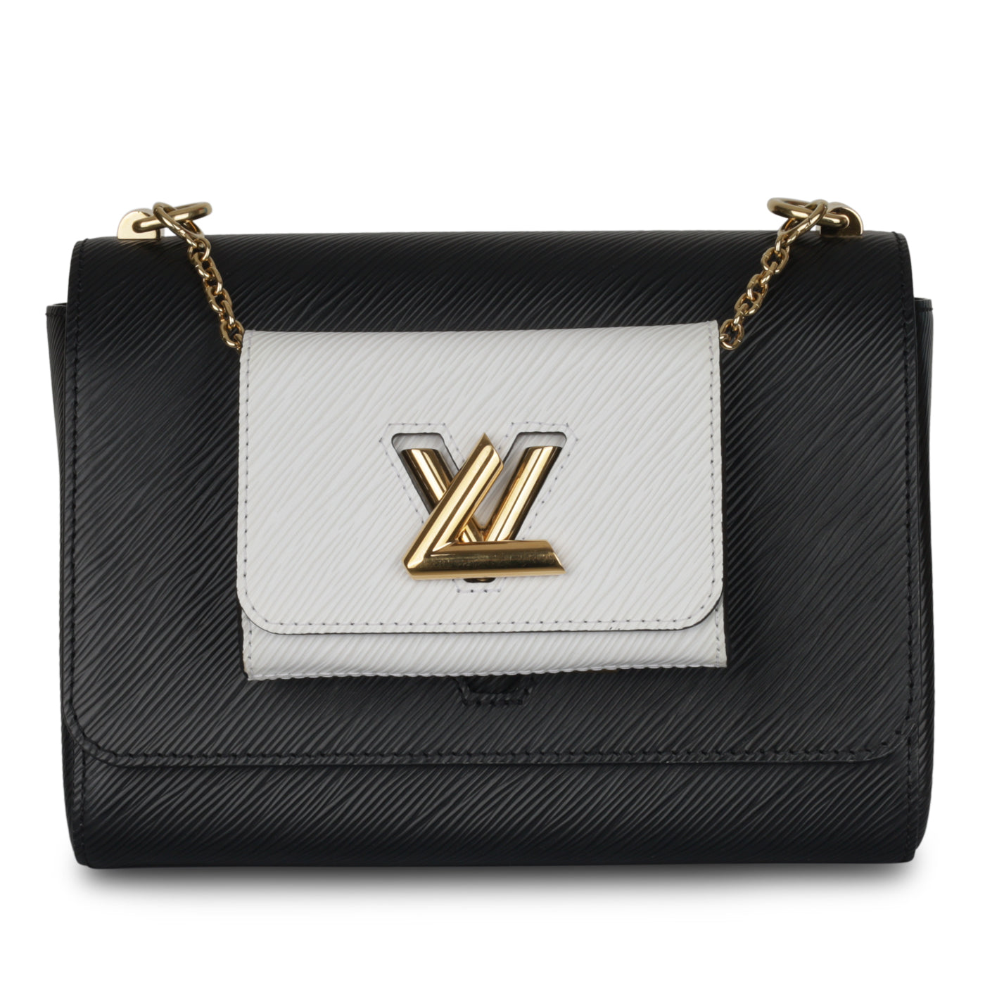 Louis Vuitton Vintage White NS Twist MM Leather Shoulder Bag