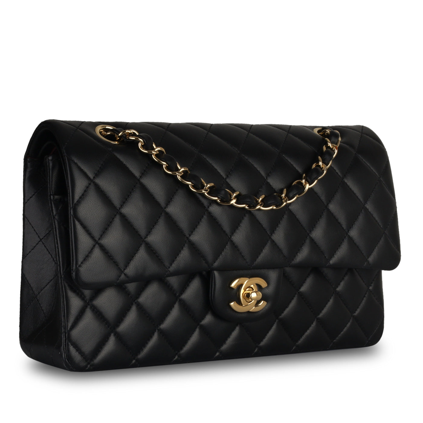 Chanel - Medium Classic Flap Bag - Black Lambskin - CGHW - Pre