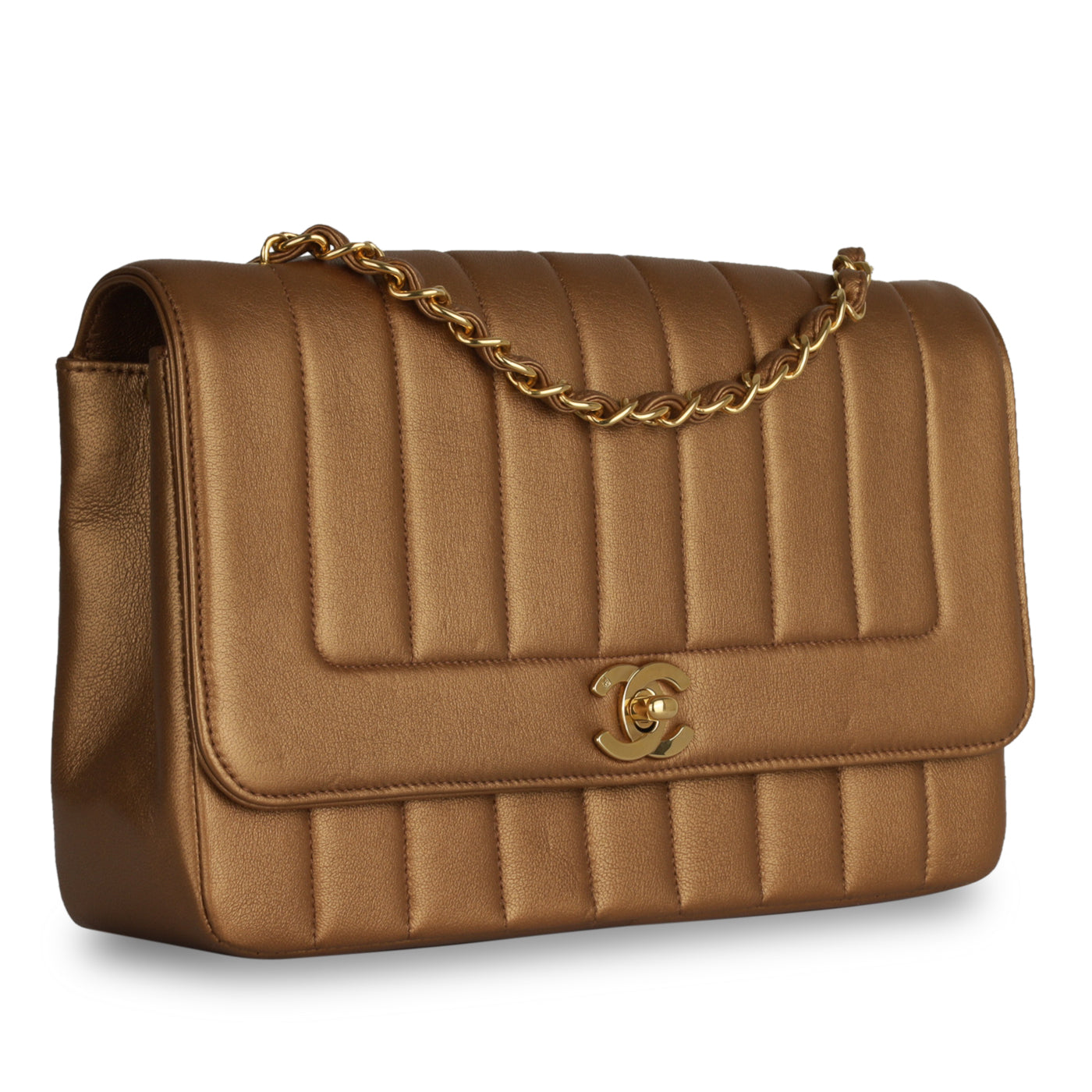 Vertical Flap Bag - Bronze