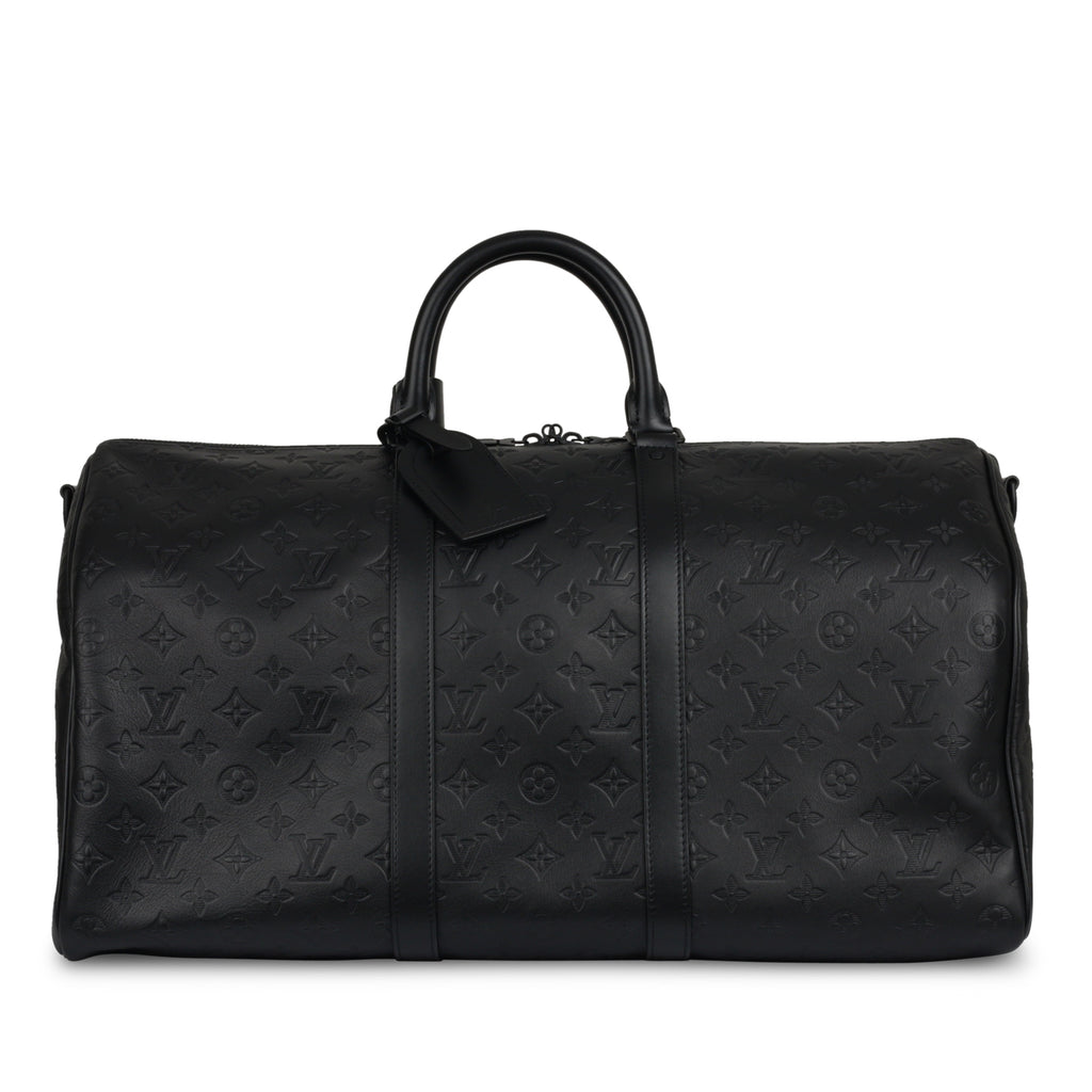 Louis Vuitton Keepall Bandouliere 50 Monogram Shadow Black in Embossed  Leather with Matte Black Hardware - US