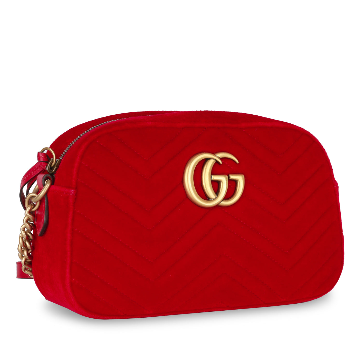 Gucci - Small Marmont Bag - Red Velvet - GHW - Pre Loved