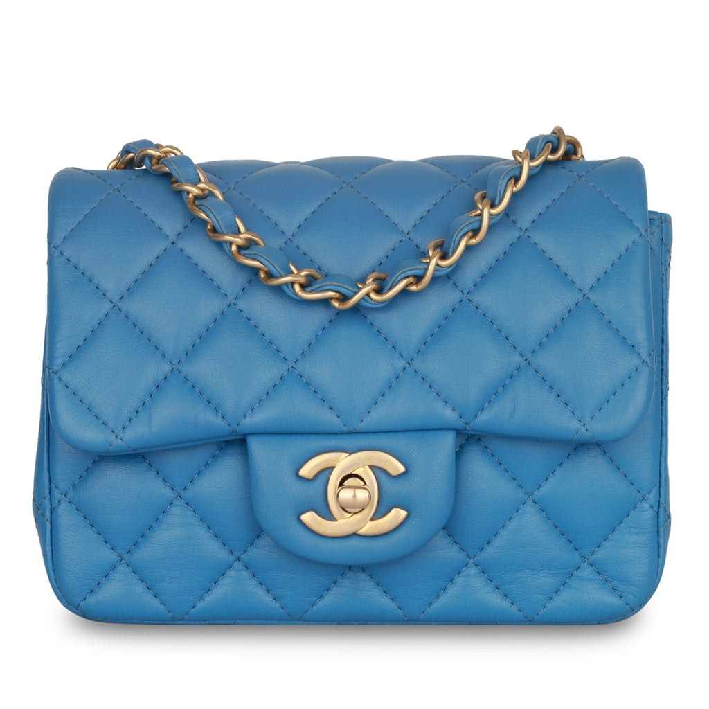 Chanel - Classic Flap Bag - Mini Square - Denim Blue Lambskin