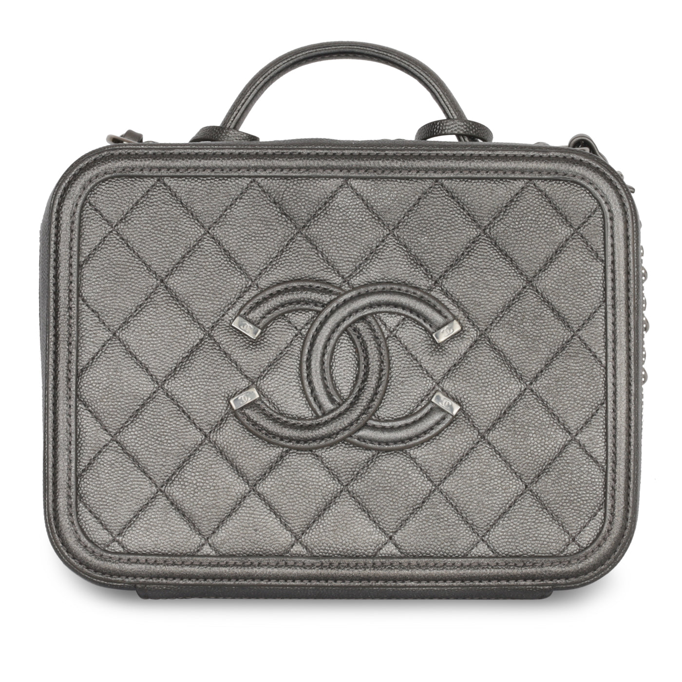 Chanel Black Caviar Medium Filigree Vanity Case