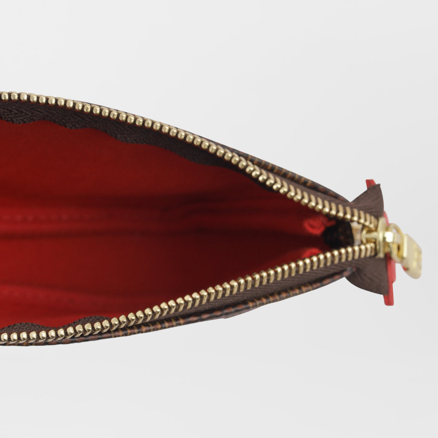Louis Vuitton Mini Pochette Accessoires Damier Ebene Vivienne Paris Red  Lining