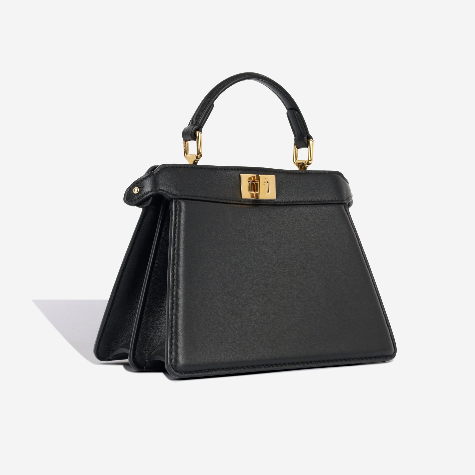 Fendi Peekaboo Iconic Mini Black Leather GHW Unused โ Bagista