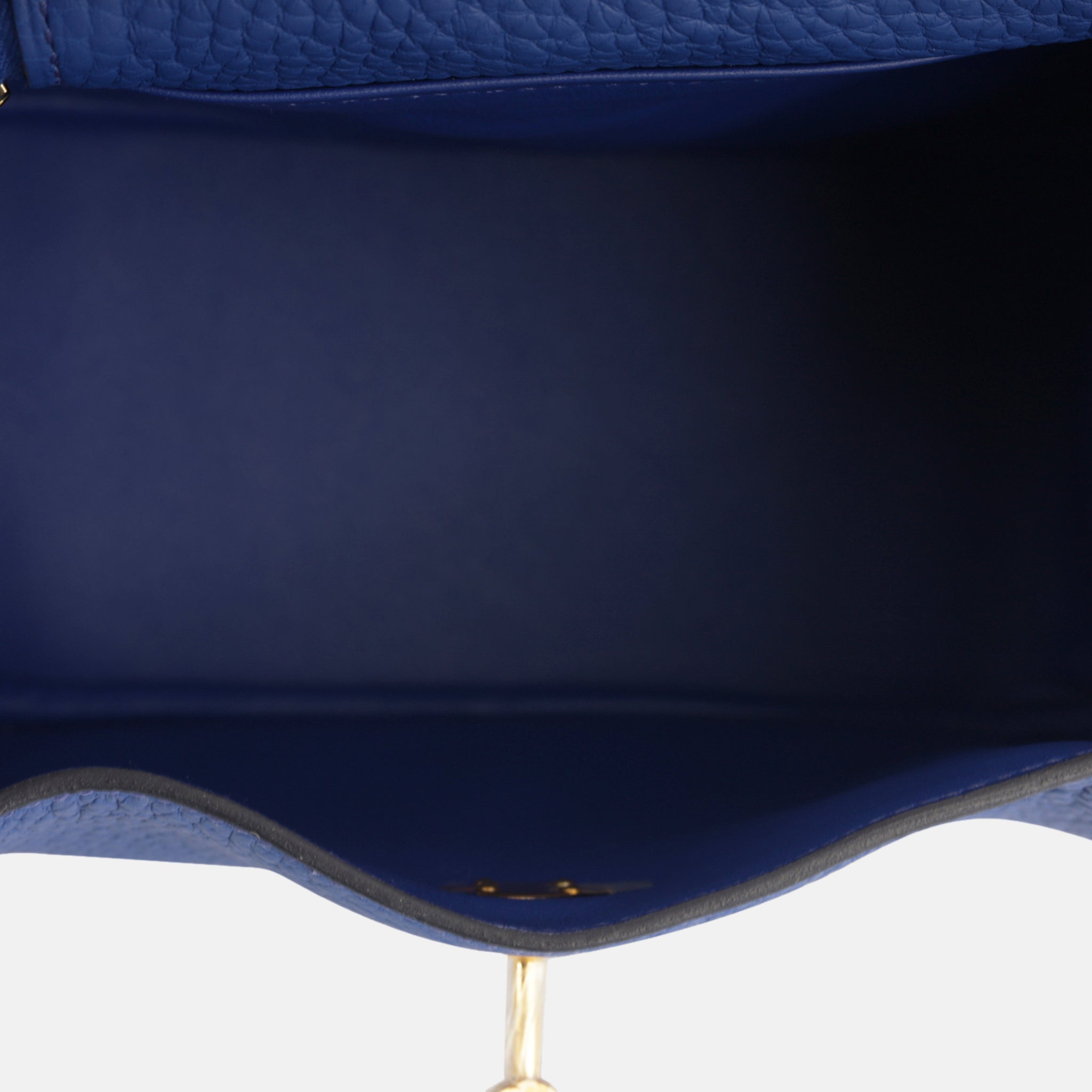 Hermès Bleu Royal Clemence Lindy 26 Gold Hardware, 2022 Available