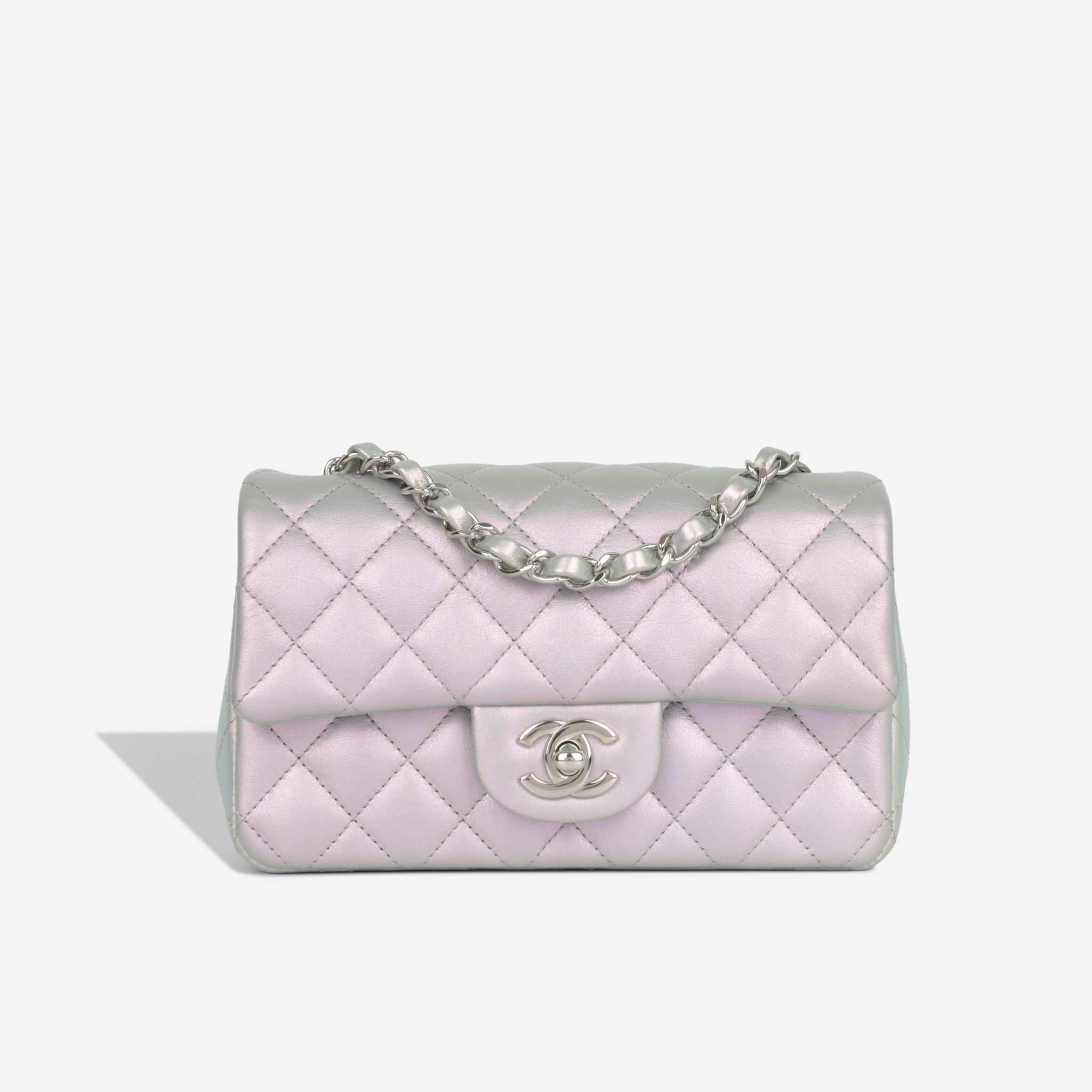 Chanel - Classic Flap Bag - Mini Rectangular - Lilac Iridescent