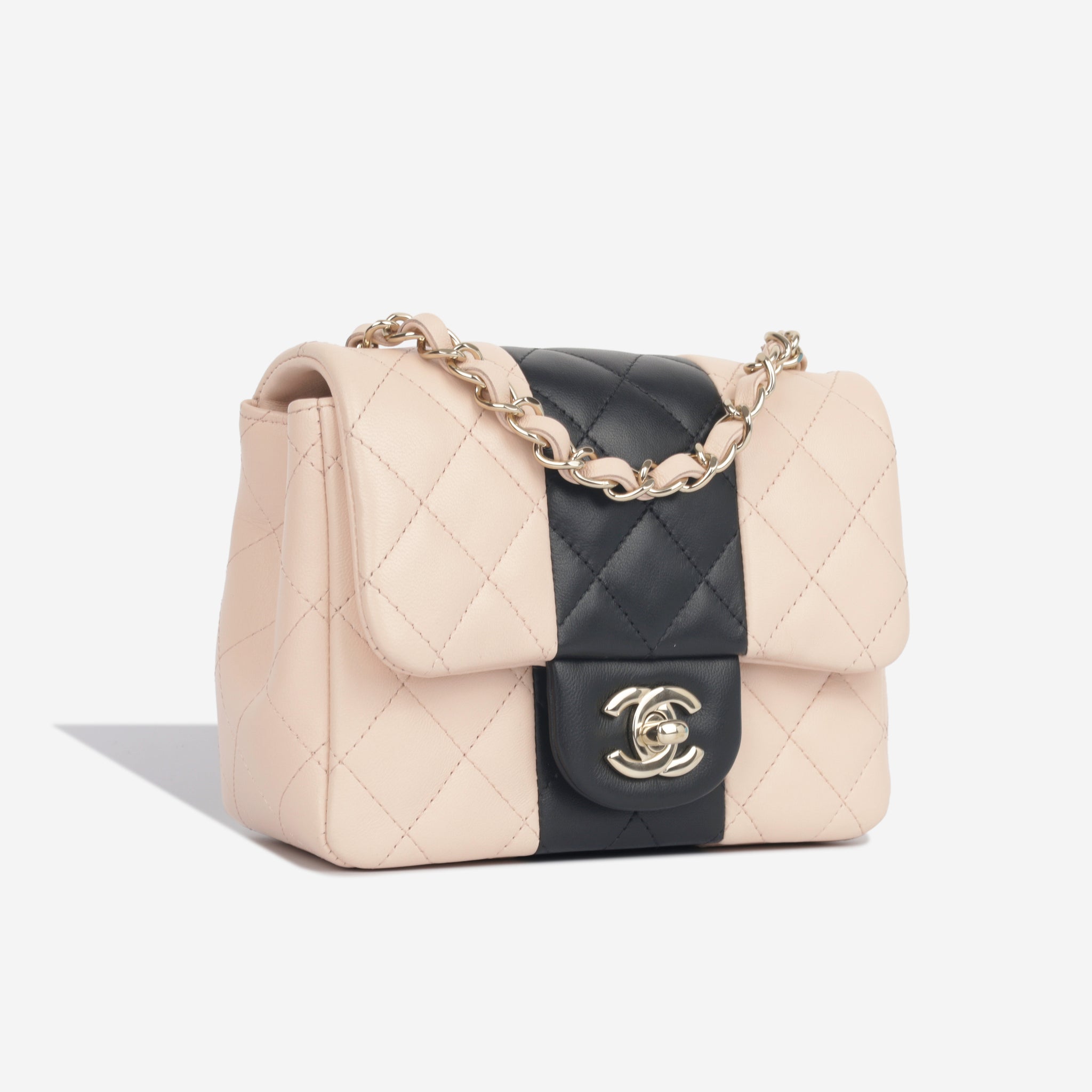 Chanel - Classic Flap Bag - Mini Square - Bicolour - CGHW - Pre Loved