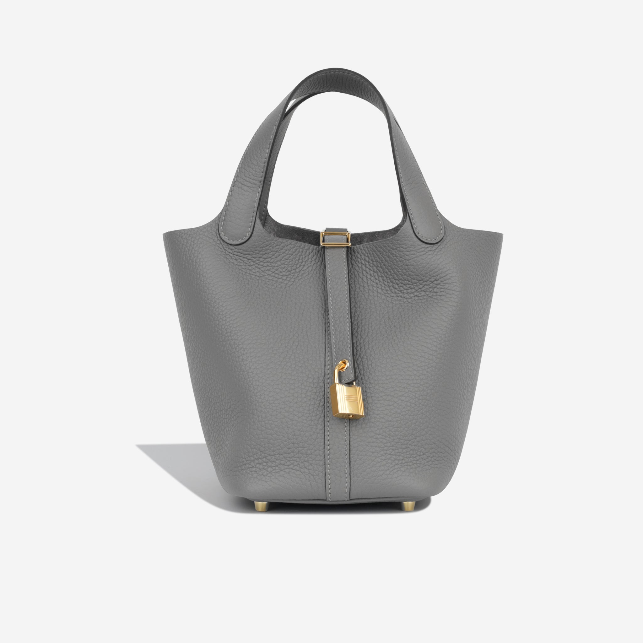 Hermes Picotin 18 Lock Bag Clemence 0L Gris Meyer GHW Stamp U