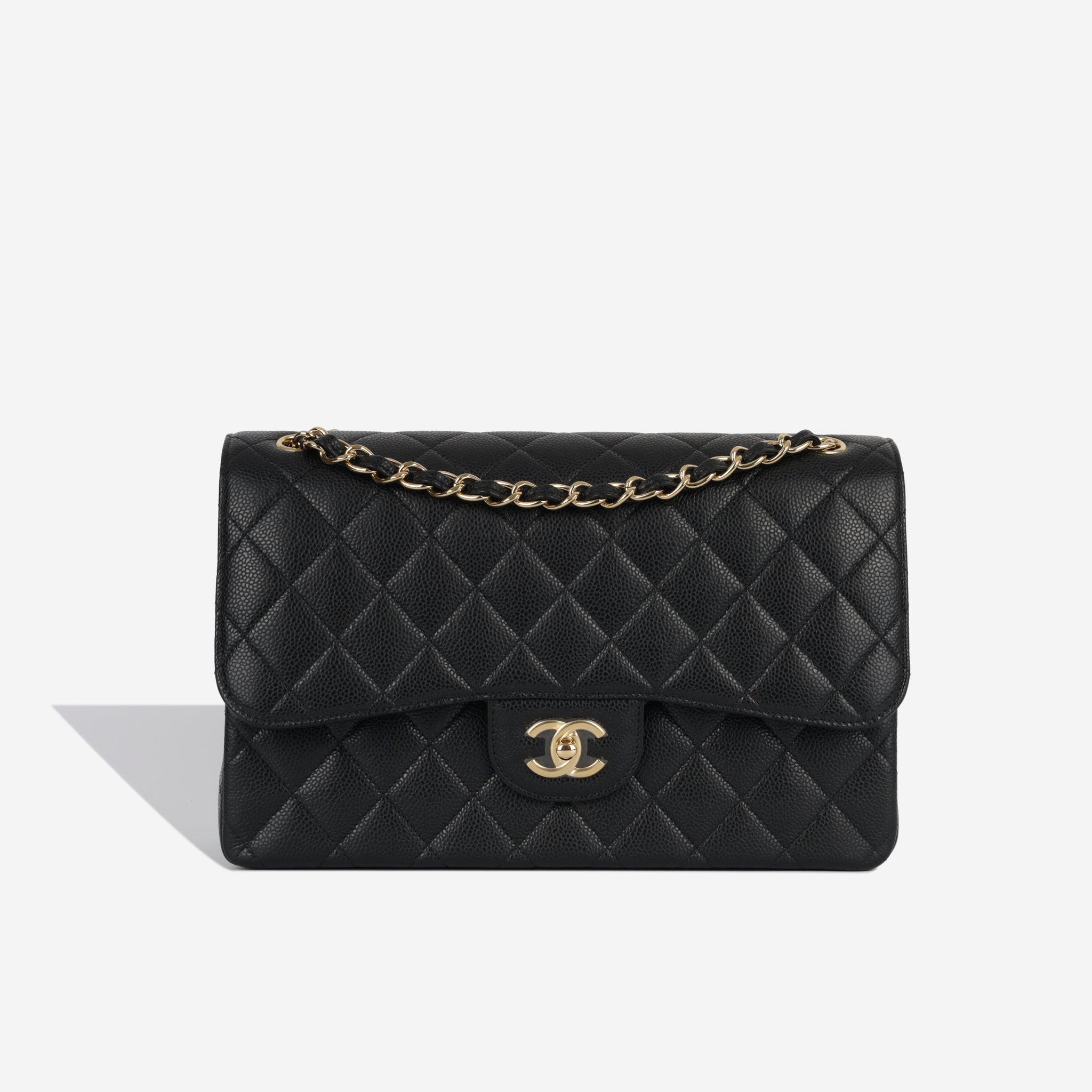 Chanel - Classic Flap Bag - Jumbo - Black Caviar - GHW - Brand New ...