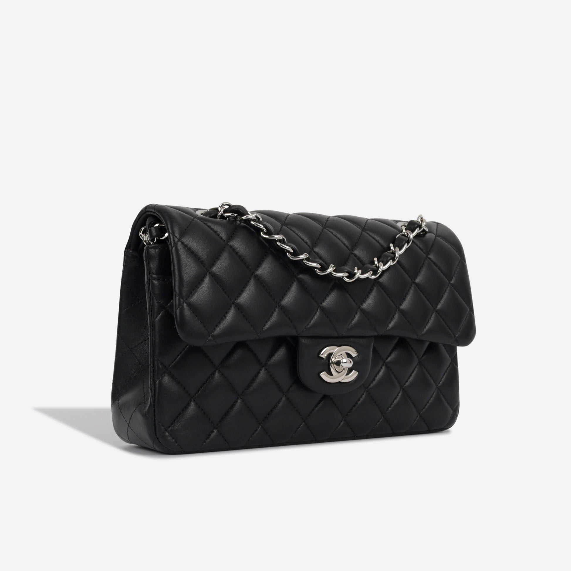 Chanel Small Classic Flap Bag Black Lambskin SHW Pre Loved