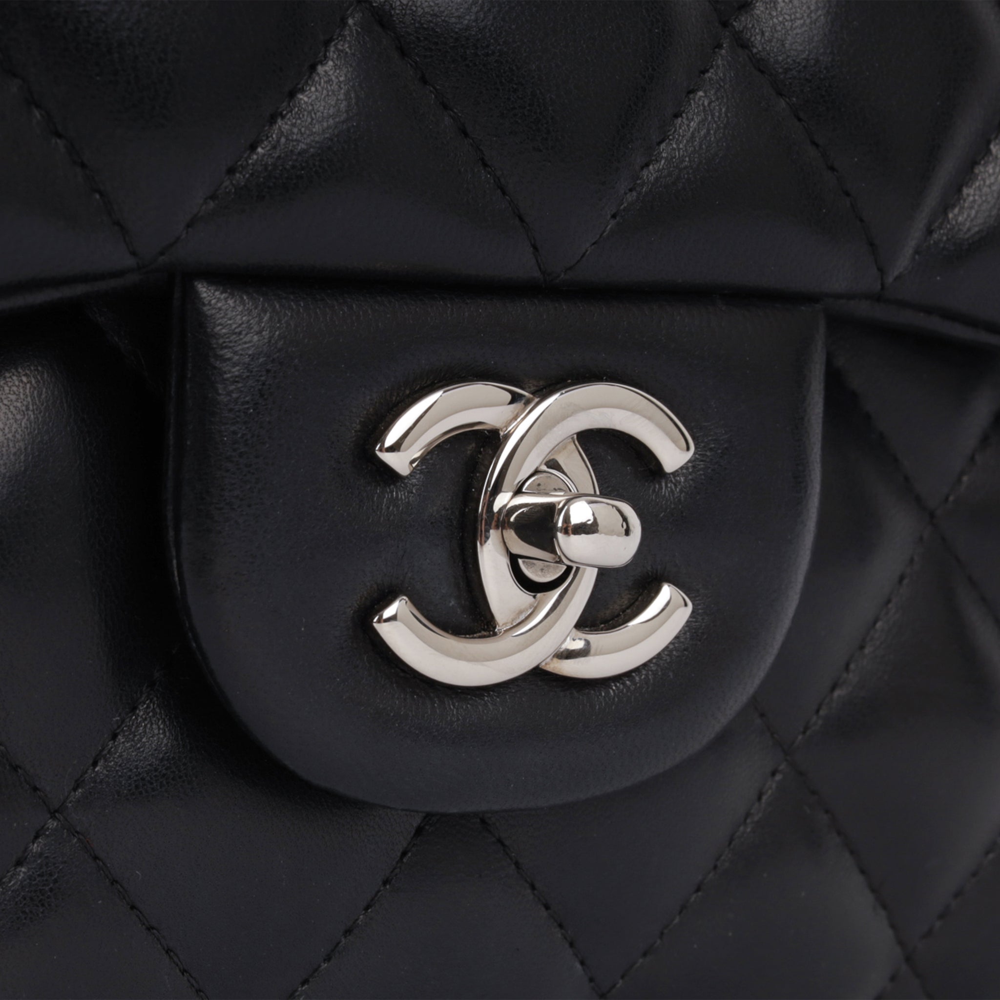 Chanel - Classic Flap Bag - Jumbo - Black Lambskin - SHW - Pre