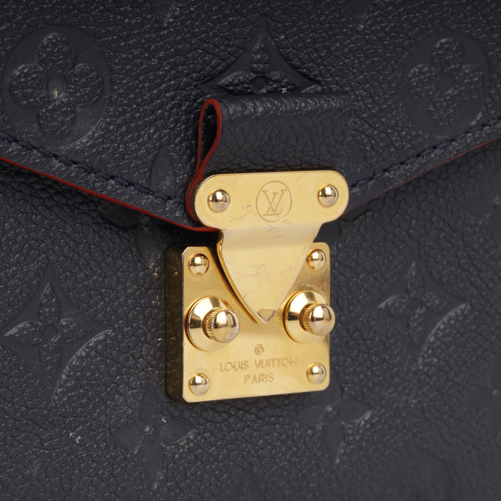 Louis Vuitton Navy Monogram Empriente Félicie Pochette Gold Hardware, 2021 (Like New), Blue/Red Womens Handbag
