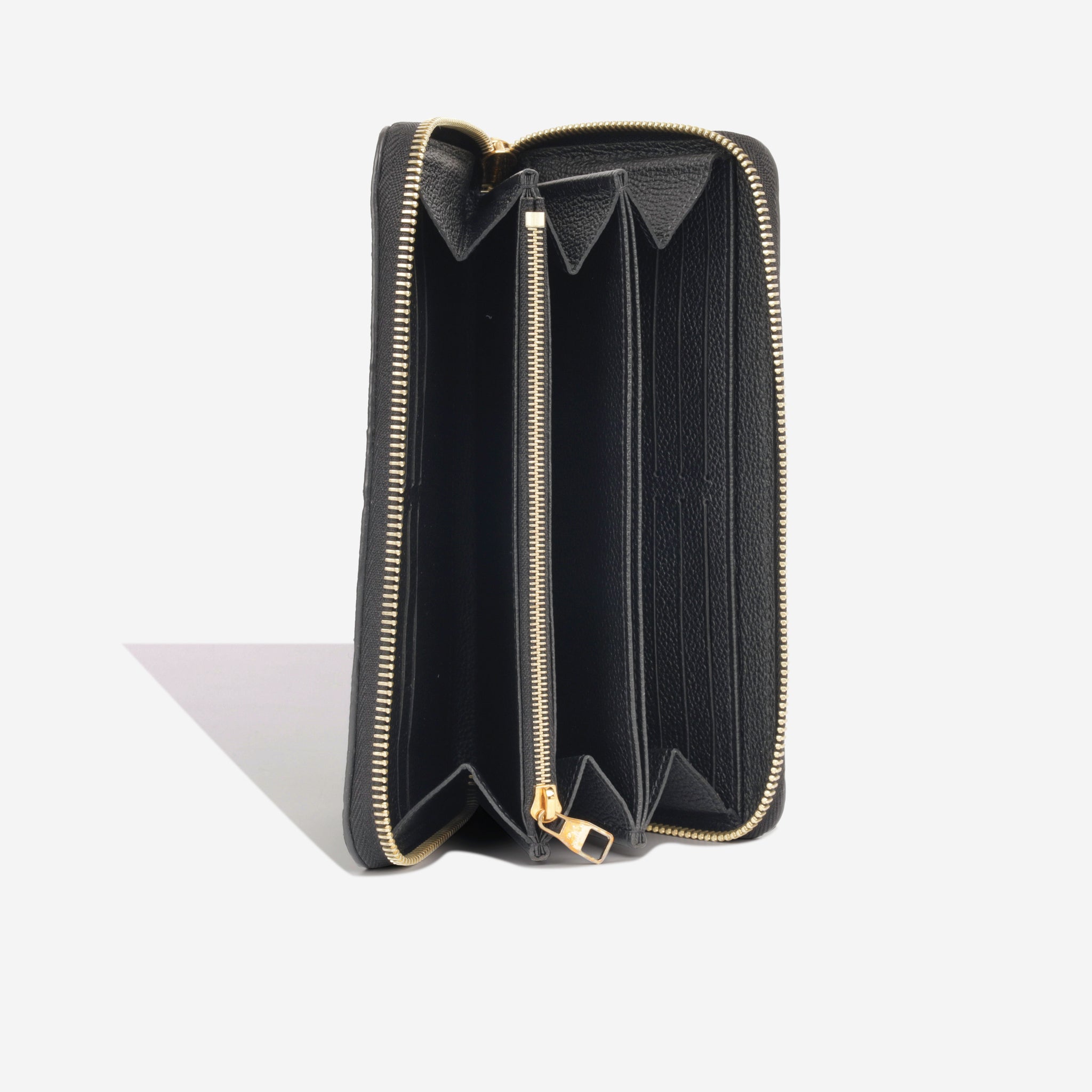 Louis Vuitton Long Wallet Zippy Black Gold Noir Monogram Amplant M6186 in  2023