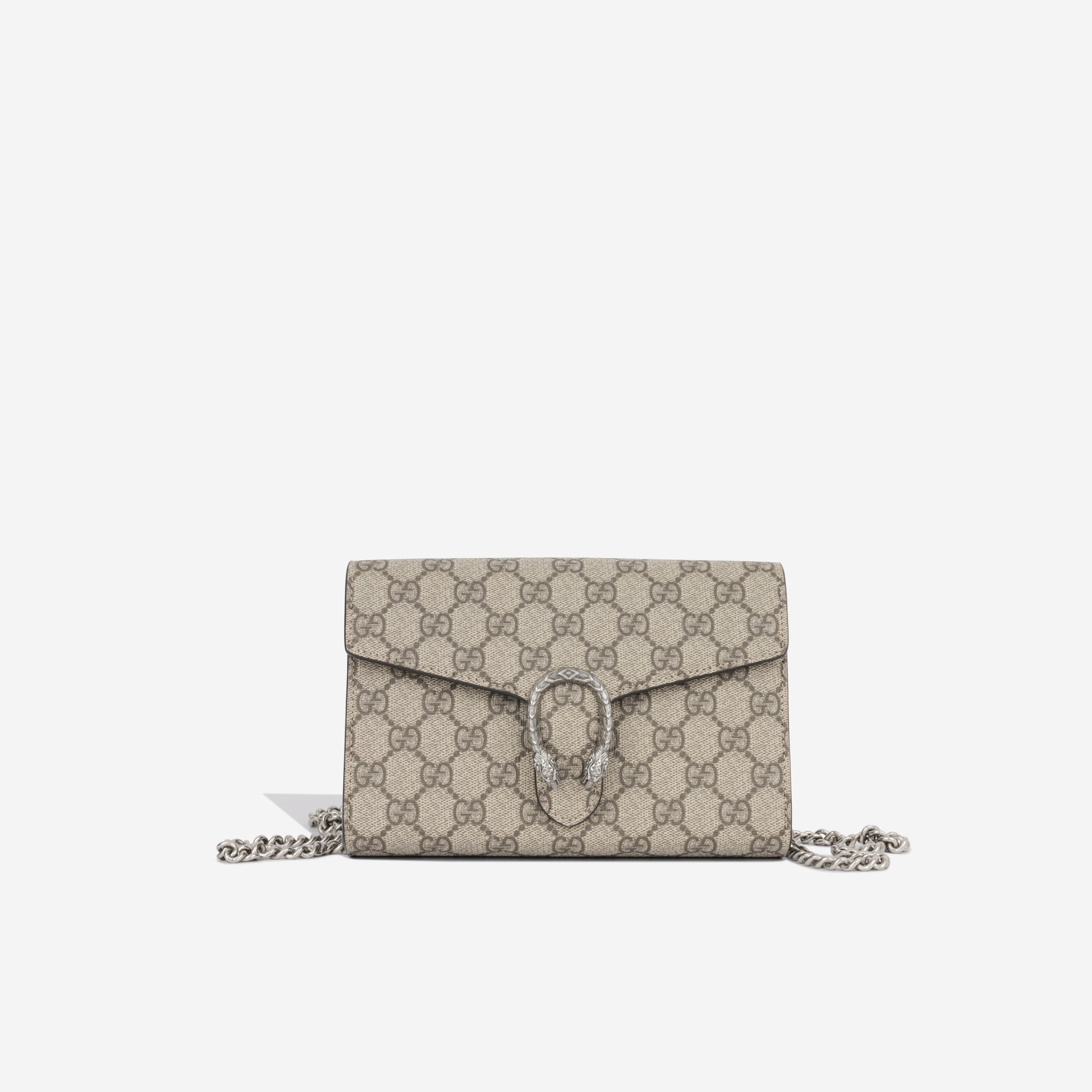 Gucci Dionysus GG Supreme Chain Wallet - White