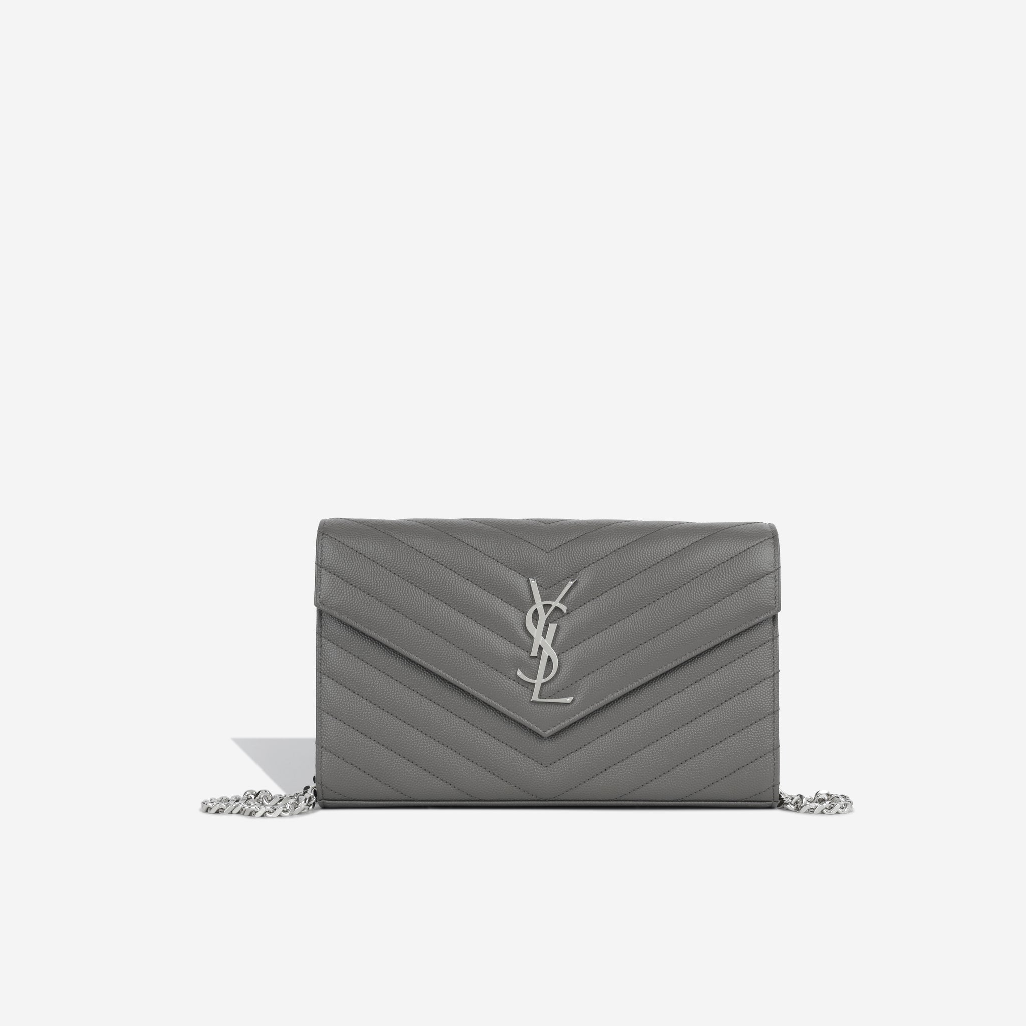 Ysl wallet on store chain silver hardware