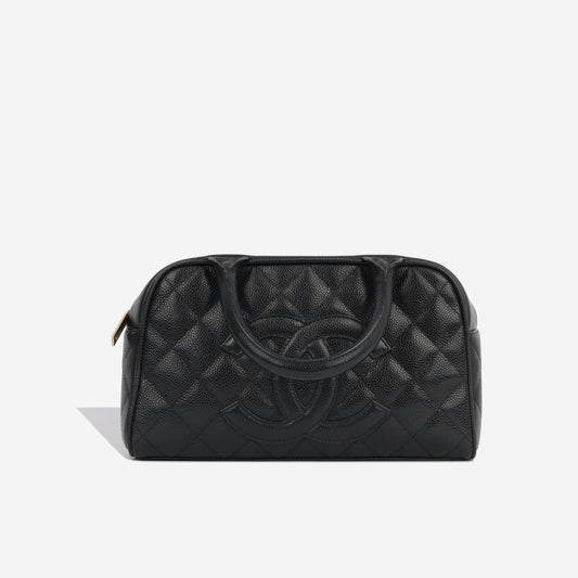 Vintage Quilted Bowler Tote