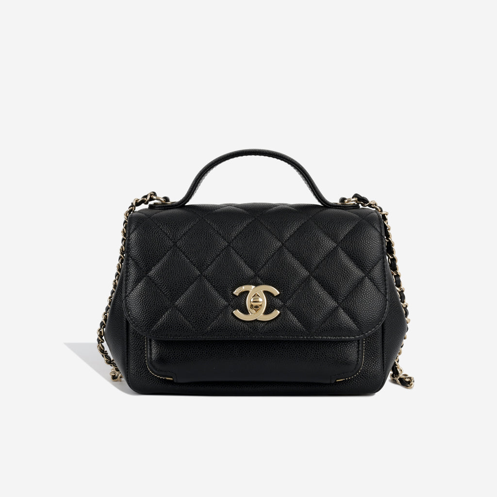 CHANEL Caviar Quilted Small Business Affinity Shopping Bag Black 362216