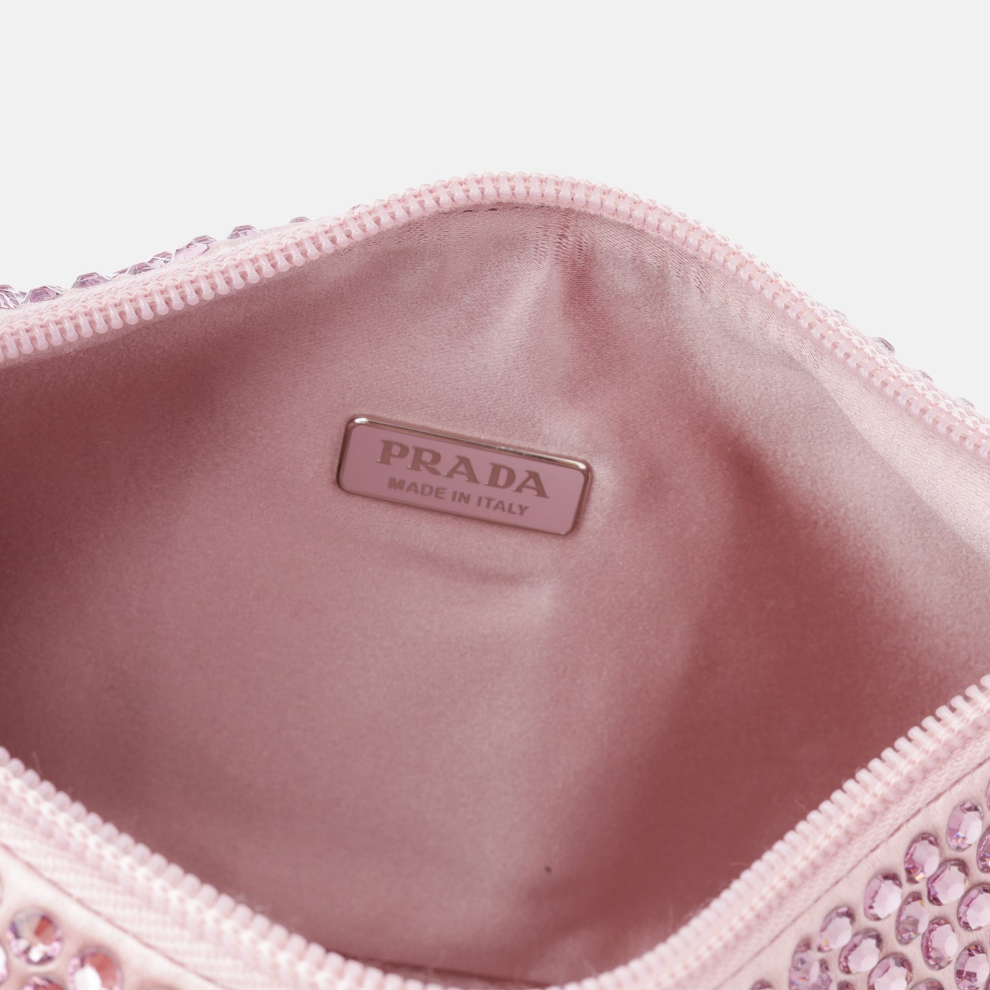 Satin Mini Bag with Crystals