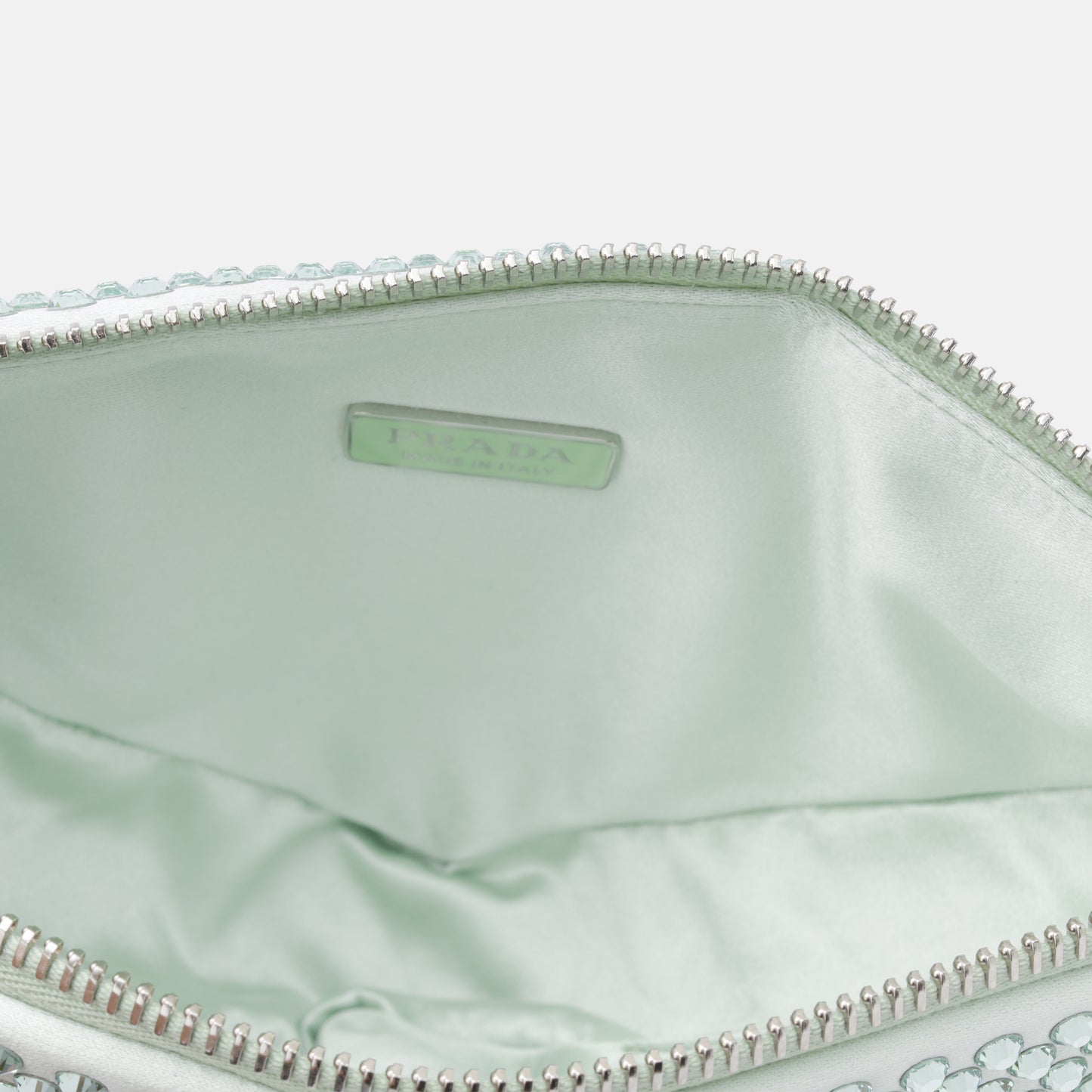Crystal Studded Satin Pouch