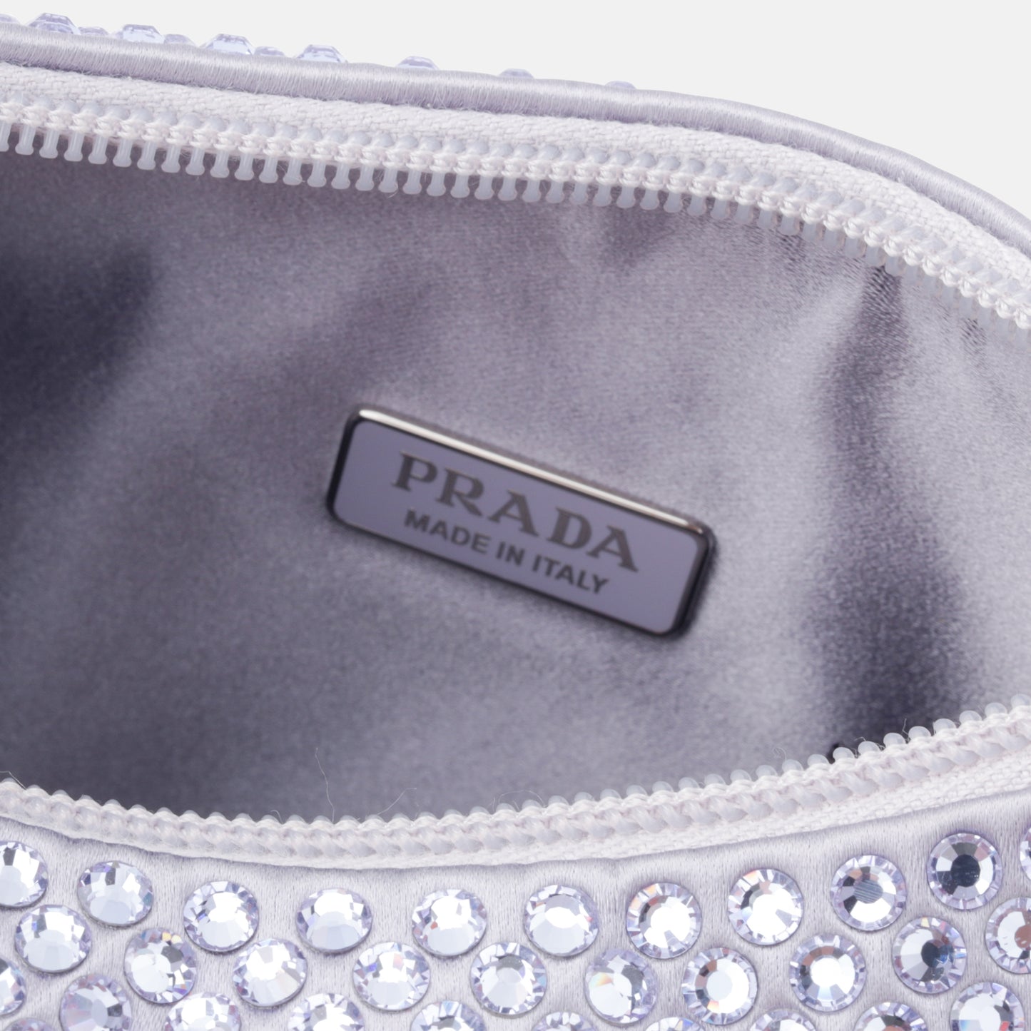 Satin Mini Bag with Crystals