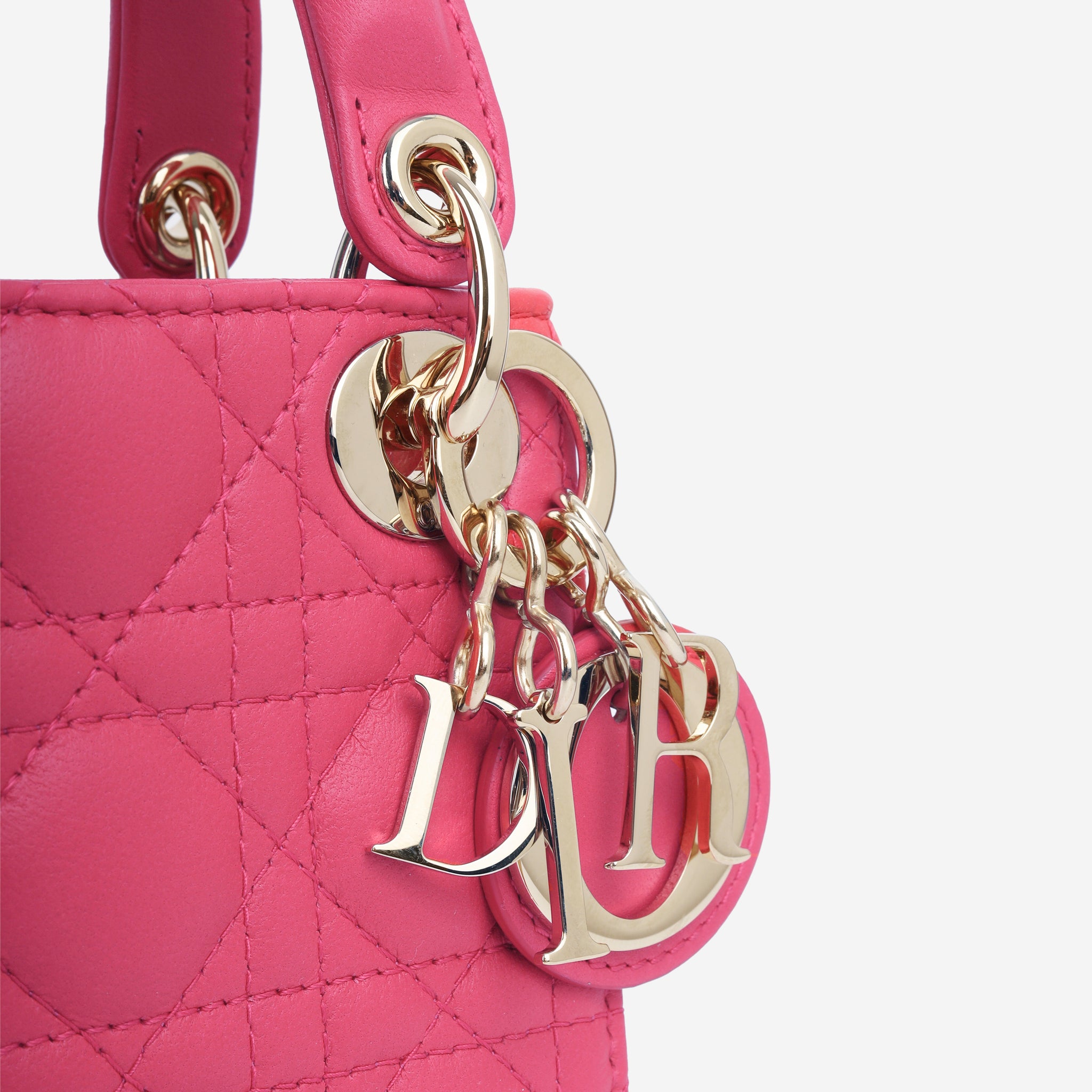 Christian Dior Micro Lady Dior w Strap  Pink Mini Bags Handbags   CHR265791  The RealReal
