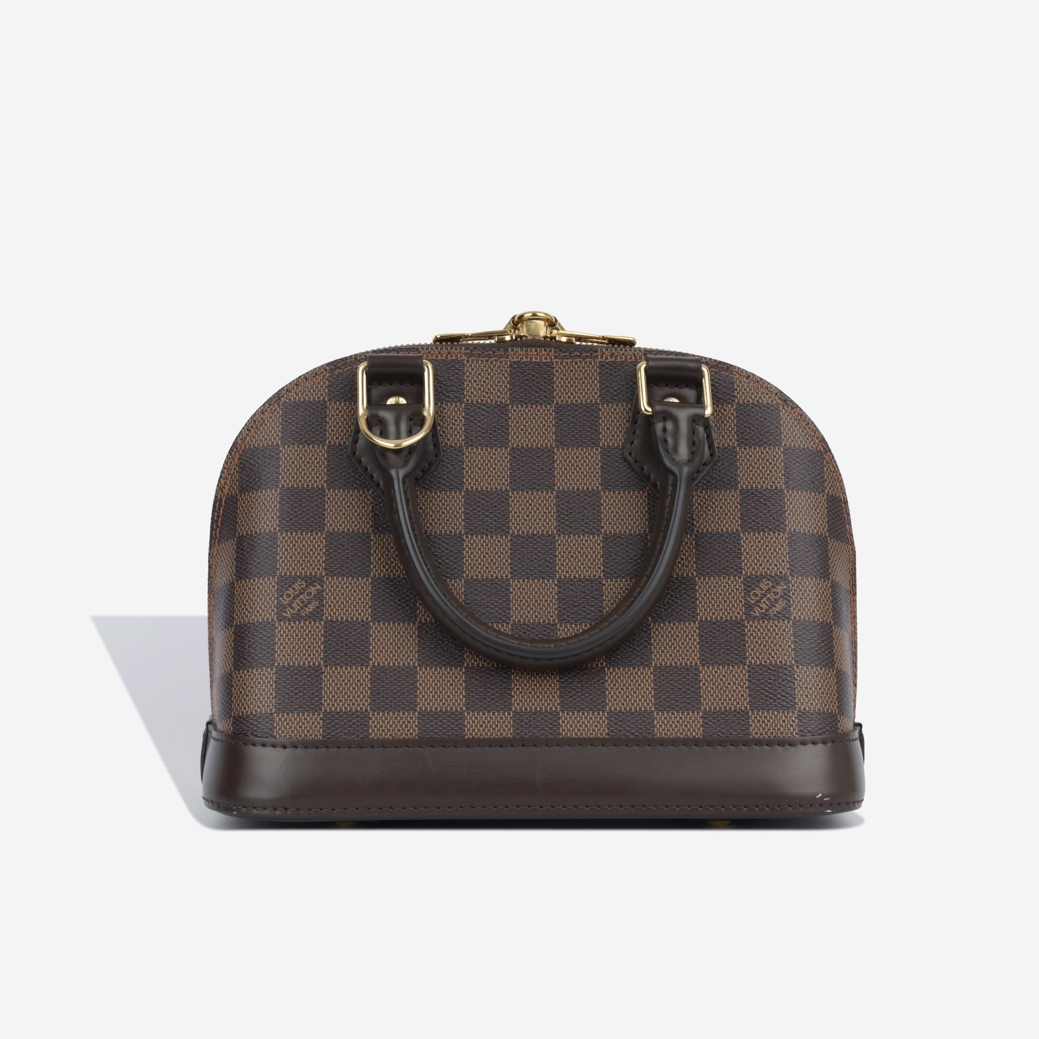 Louis Vuitton Alma Pm Damier Ebene Leather Canvas Handbag