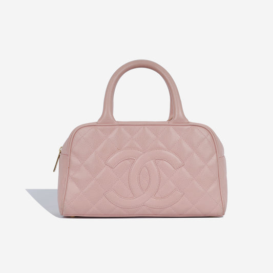 Vintage Quilted Bowler Tote