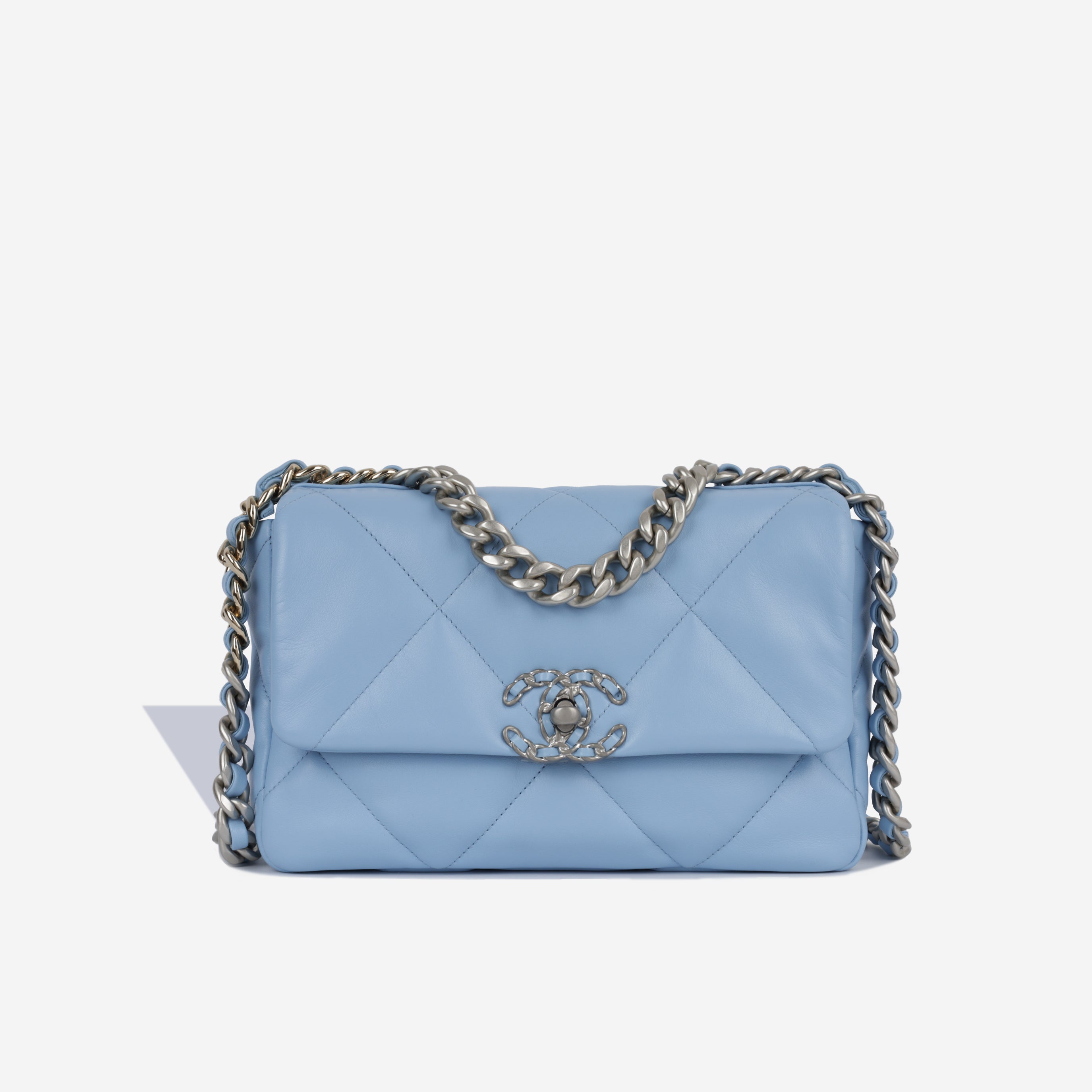 Chanel - Chanel 19 Flap Bag - Small - Baby Blue Lambskin - MHW