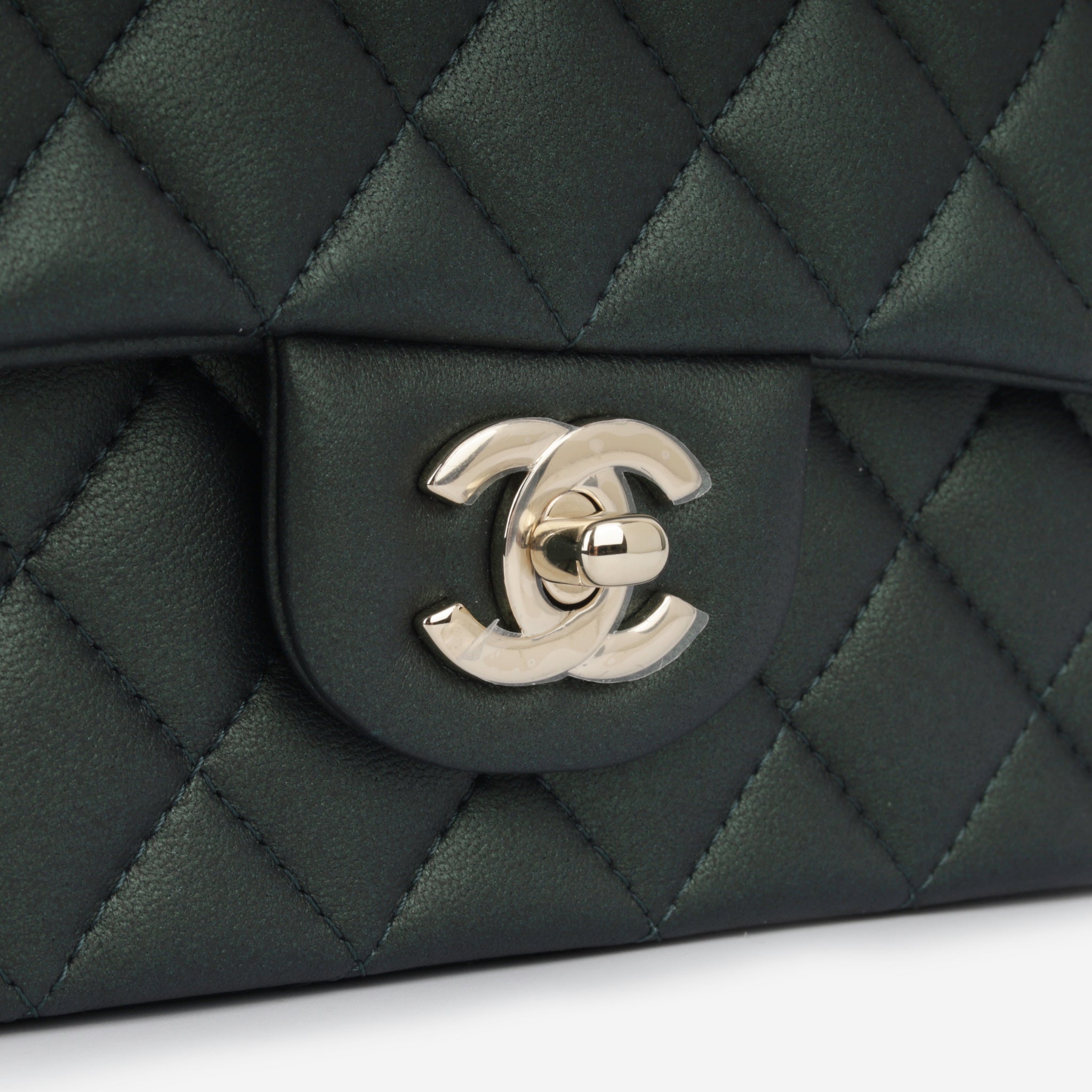Chanel - Mini Rectangular Top Handle Classic Flap Bag - Dark Green