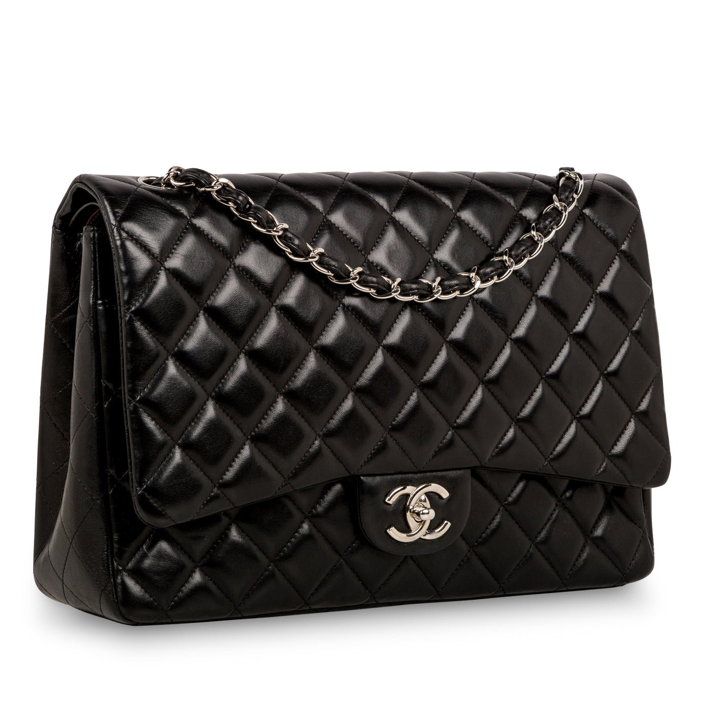 Chanel - Medium Double Flap Bag Lambskin Noir