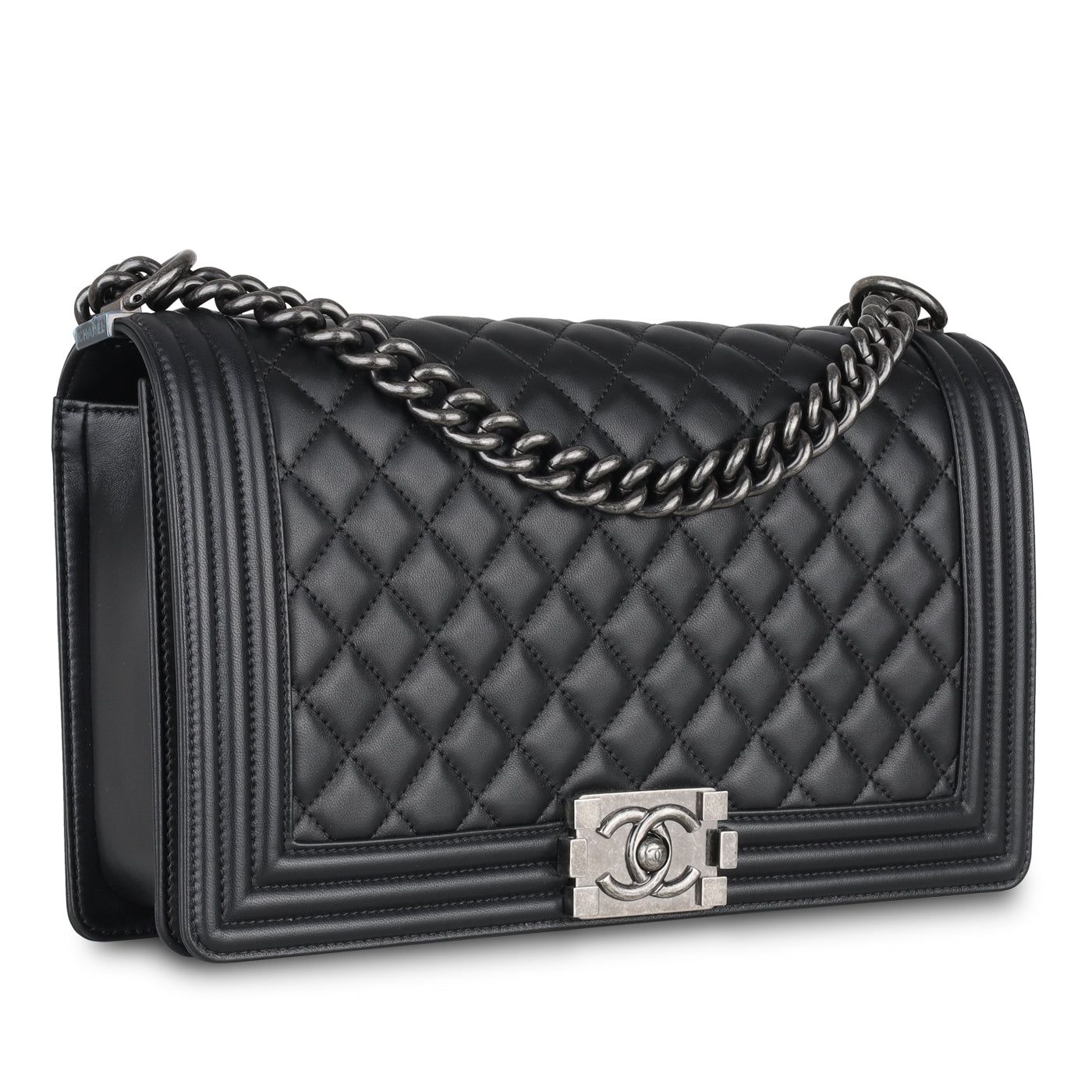 Chanel calfskin quilted 2025 medium boy flap black