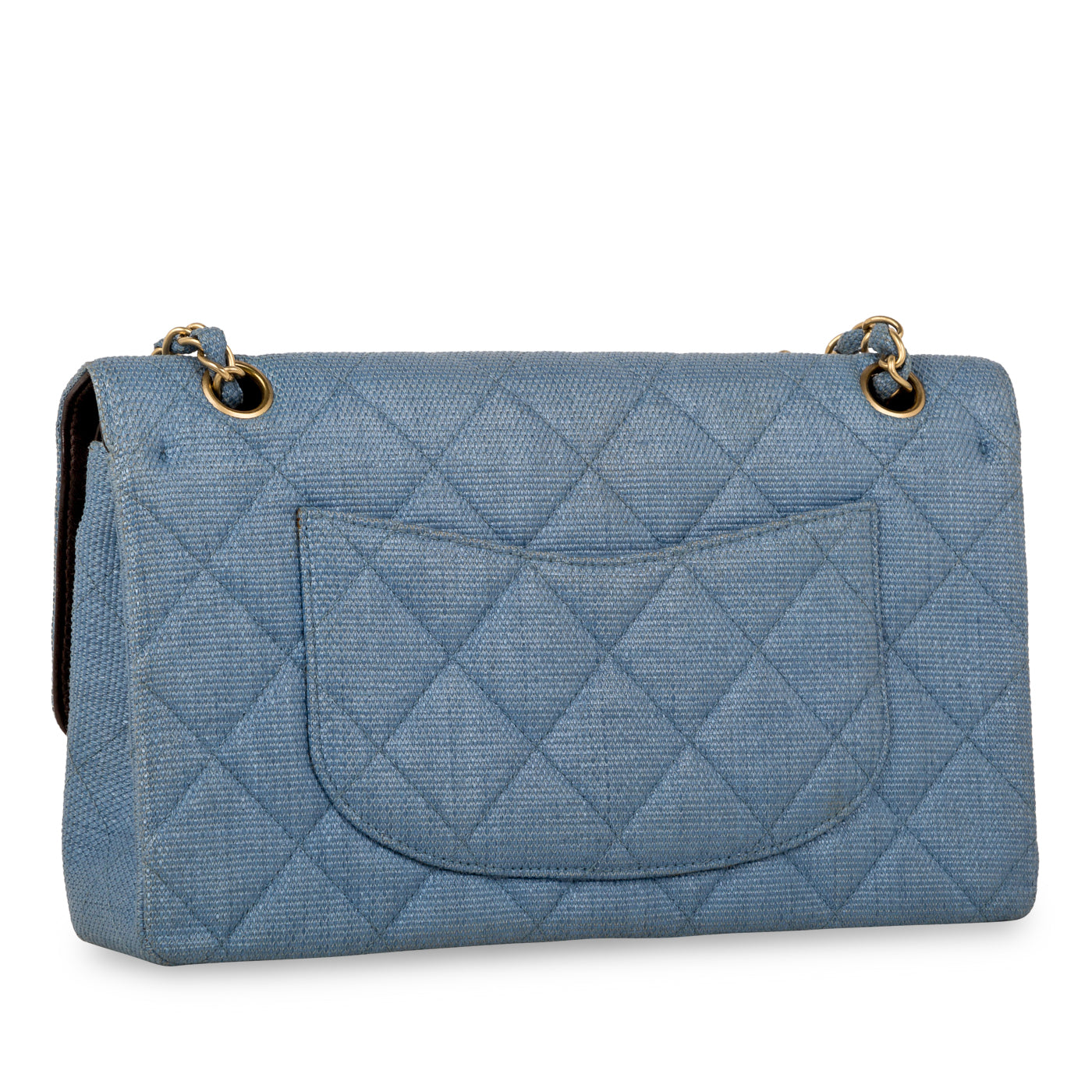 Classic Flap Bag - Denim Effect Raffia