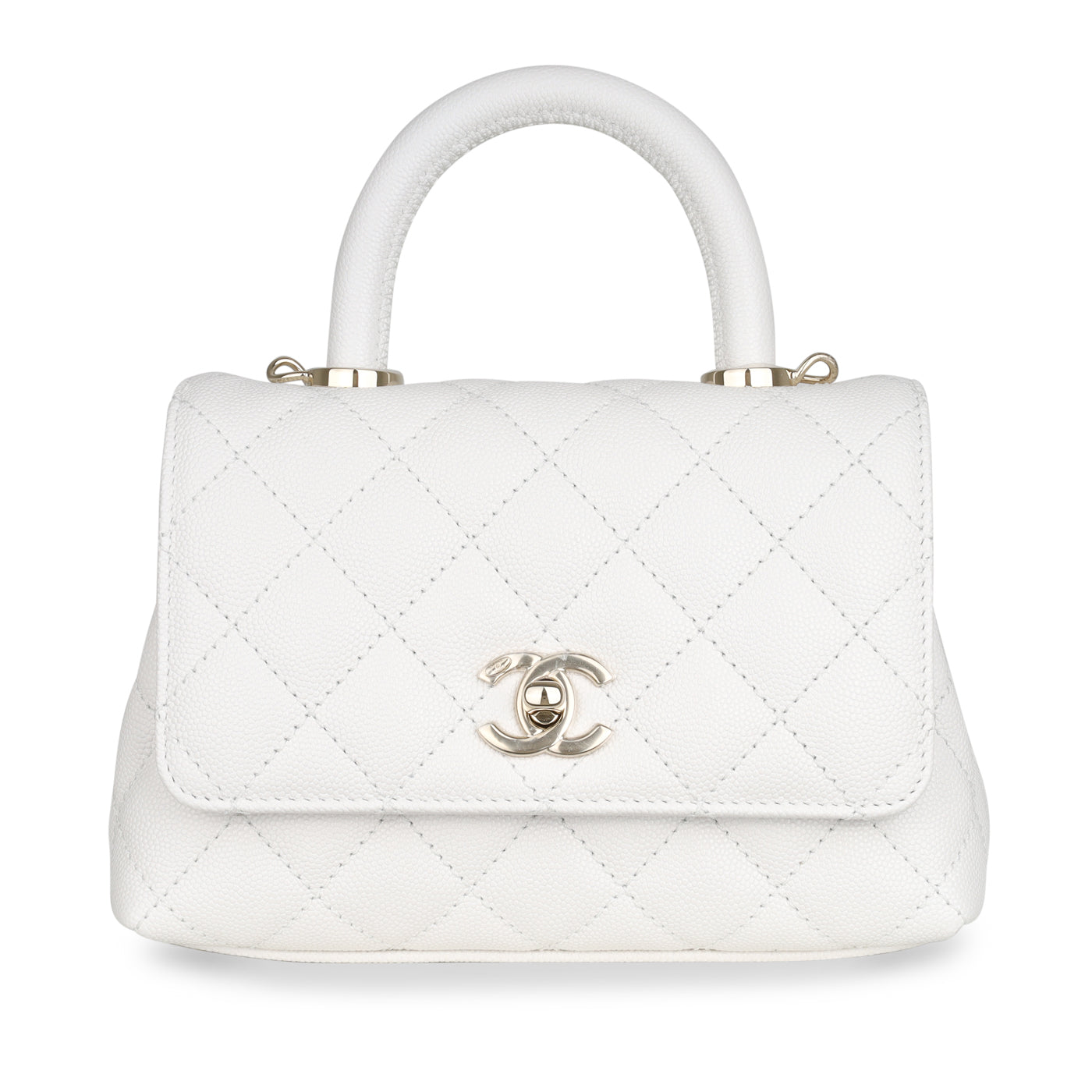 Chanel Mini Coco Handle Bag - White Handle Bags, Handbags - CHA976696