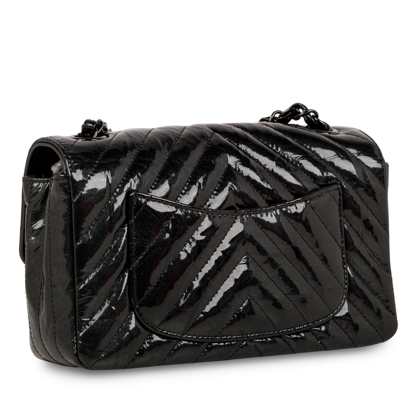 Chanel - Classic Flap Bag - Mini Rectangular - Black Crinkled