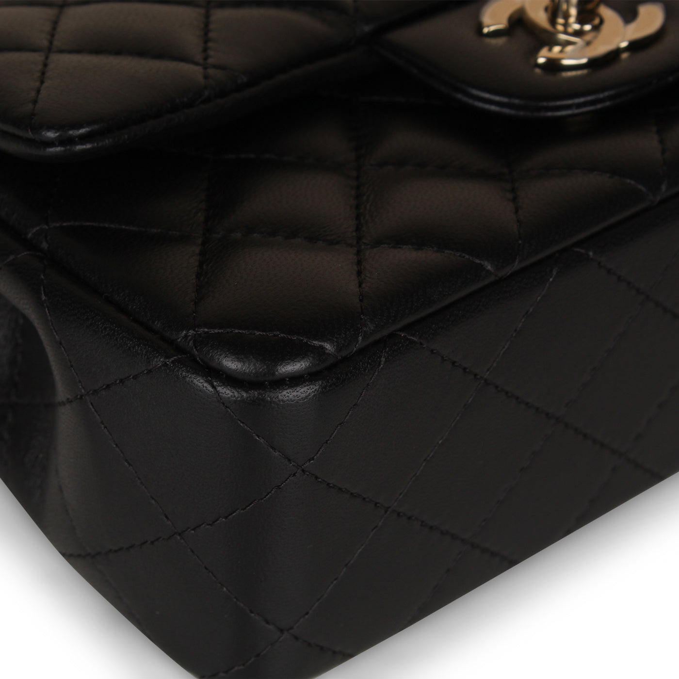 Chanel - Mini Rectangular Classic Flap Bag - Black Lambskin - GHW | Bagista