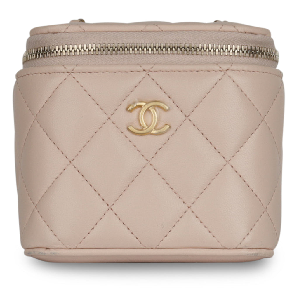 Chanel Mini Vanity Case Pink Lambskin CGHW Brand New Bagista
